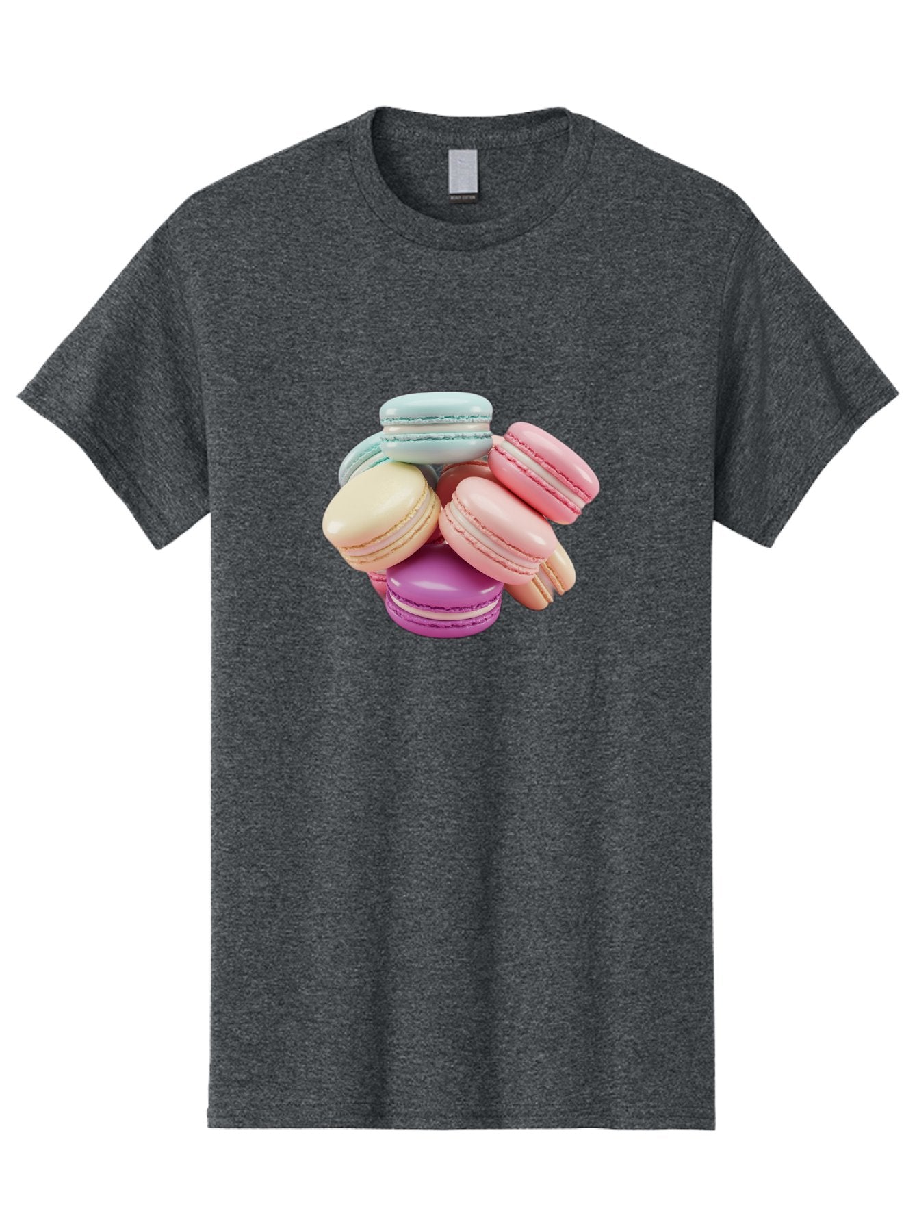 Macarons-11 Men'S Graphic Tee, 100% Cotton, Comfortable Casual Summer Wear, Machine Washable, Colorful Macarons, Pastel-Colored Desserts, Sweet Treats, French Patisserie, Delicate Meringue-Based Cookies, Creamy Fillings, Vibrant Colors, Baa945 10