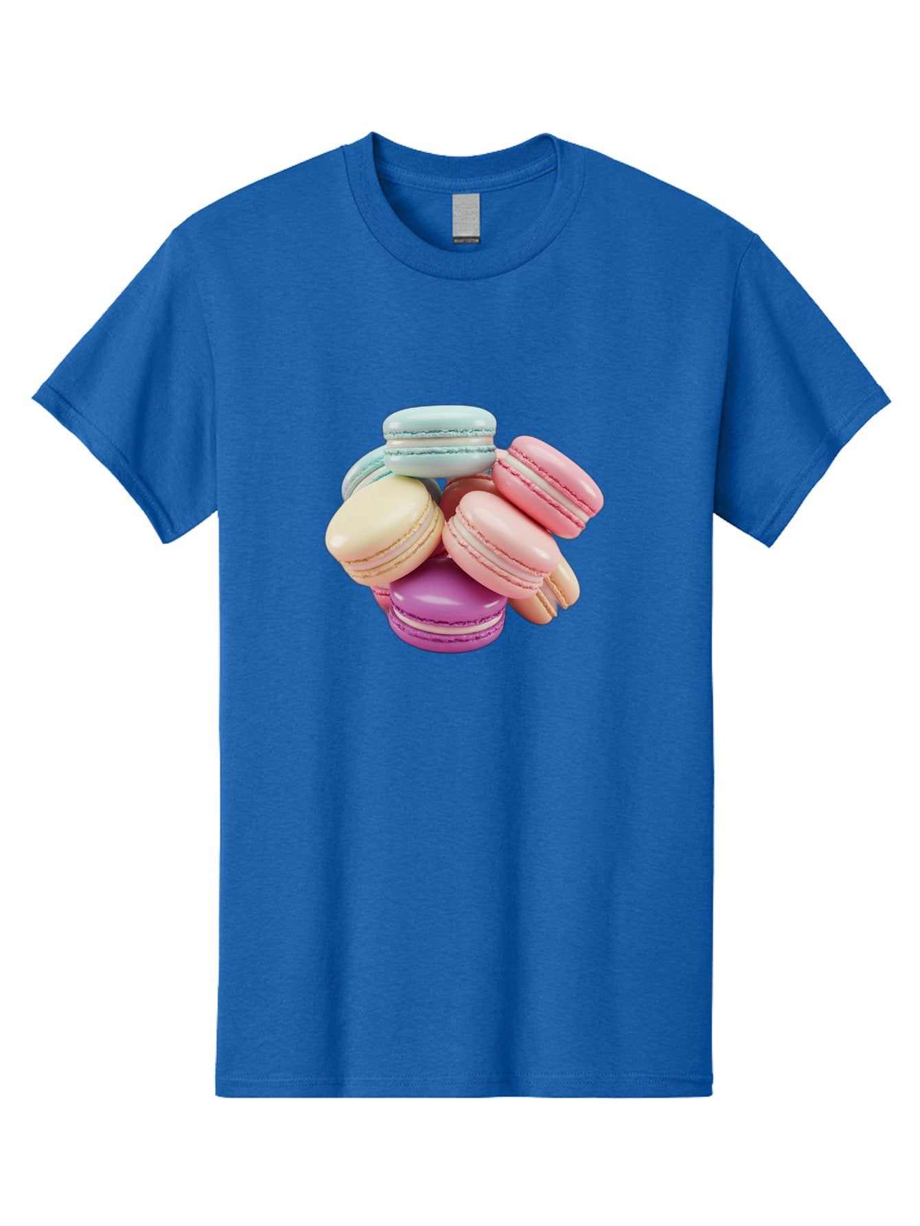 Macarons-11 Men'S Graphic Tee, 100% Cotton, Comfortable Casual Summer Wear, Machine Washable, Colorful Macarons, Pastel-Colored Desserts, Sweet Treats, French Patisserie, Delicate Meringue-Based Cookies, Creamy Fillings, Vibrant Colors, Baa945 11