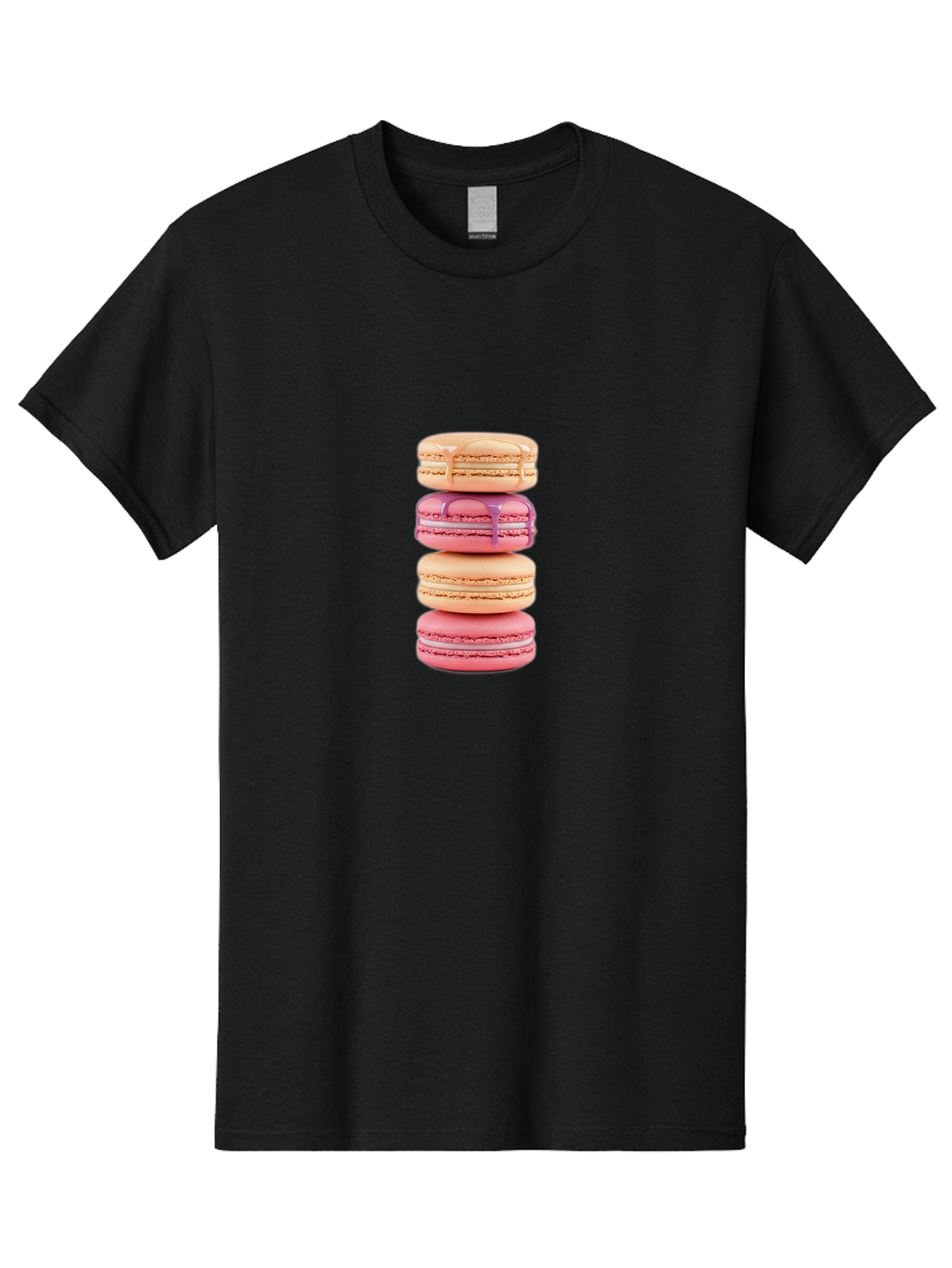 Macarons-2 Men'S Graphic Tee, 100% Cotton, Comfortable Casual Summer Wear, Machine Washable, Stacked Macarons, Pastel Colors, Pink And Beige Macarons, Vibrant Dessert, Sweet Treats, French Patisserie, Delicate Meringue-Based Cookies, Baa946