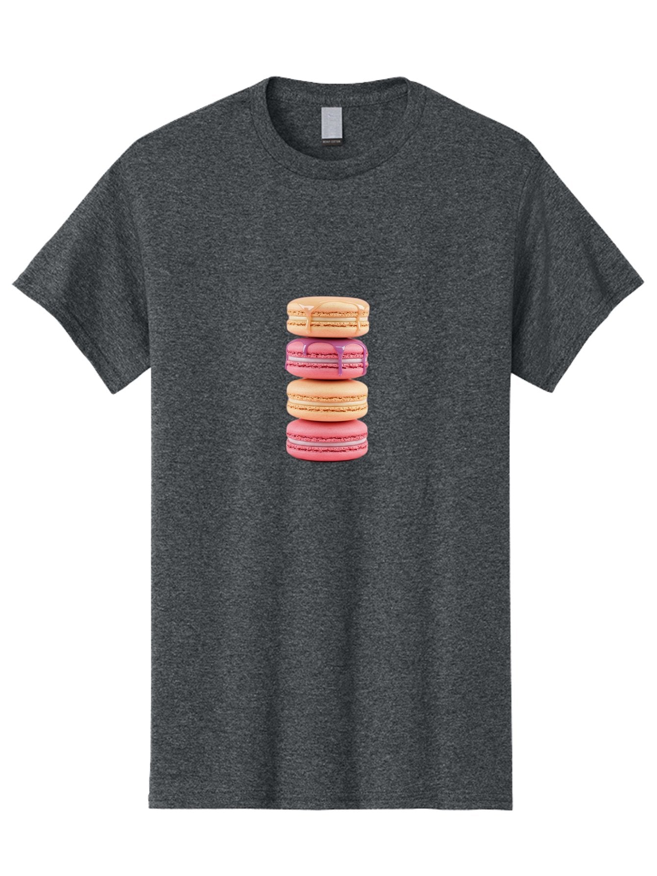 Macarons-2 Men'S Graphic Tee, 100% Cotton, Comfortable Casual Summer Wear, Machine Washable, Stacked Macarons, Pastel Colors, Pink And Beige Macarons, Vibrant Dessert, Sweet Treats, French Patisserie, Delicate Meringue-Based Cookies, Baa946 6