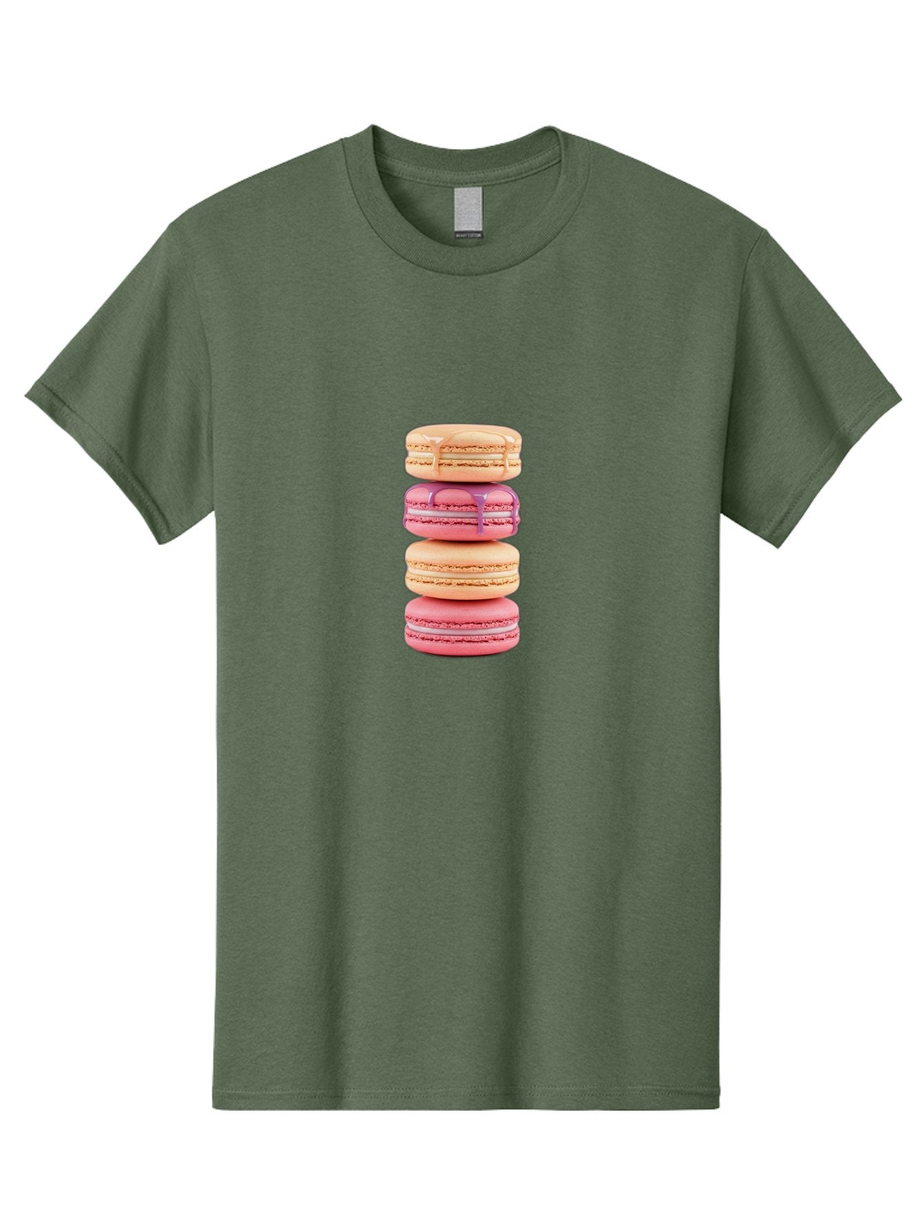 Macarons-2 Men'S Graphic Tee, 100% Cotton, Comfortable Casual Summer Wear, Machine Washable, Stacked Macarons, Pastel Colors, Pink And Beige Macarons, Vibrant Dessert, Sweet Treats, French Patisserie, Delicate Meringue-Based Cookies, Baa946 12