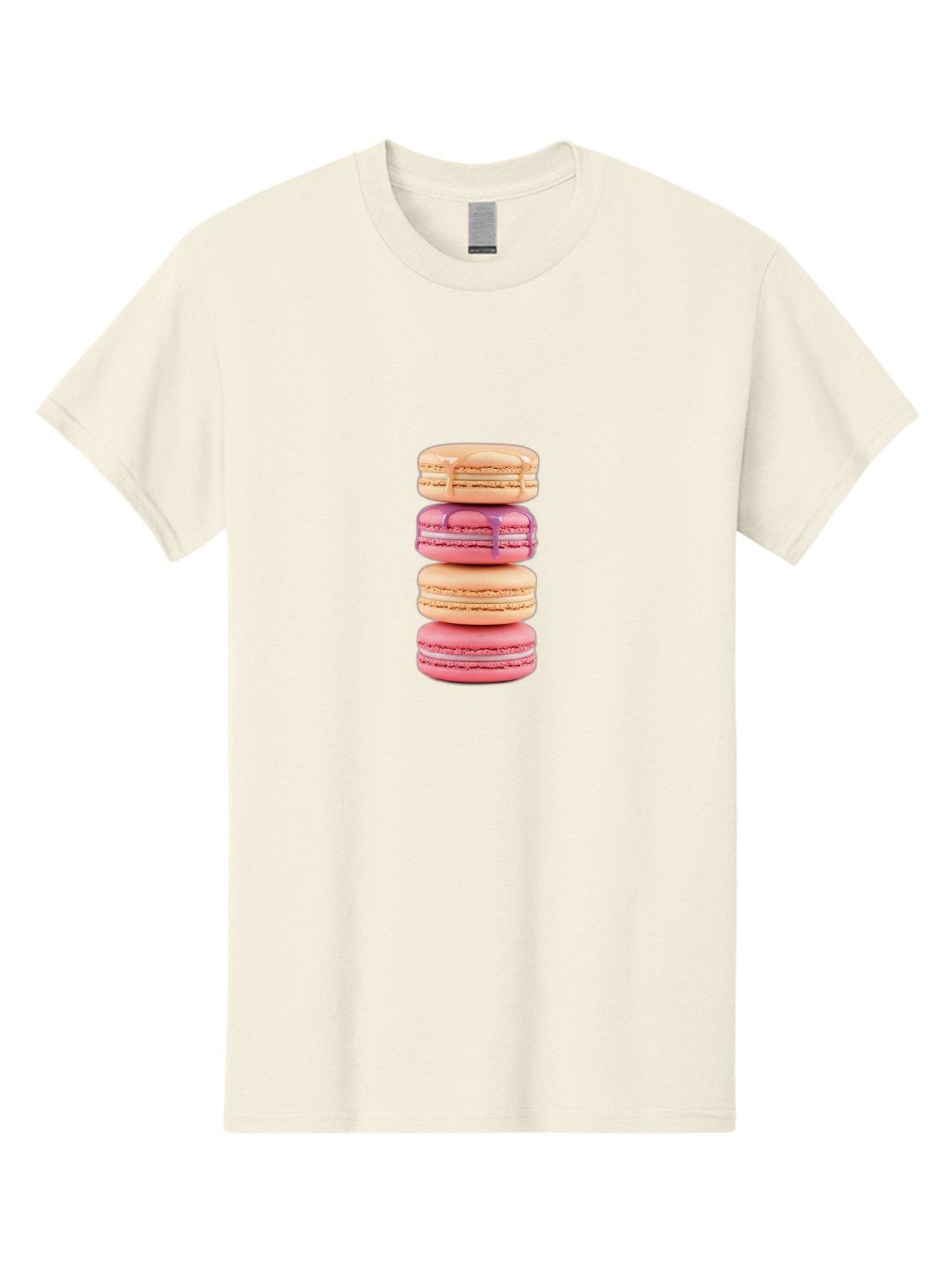 Macarons-2 Men'S Graphic Tee, 100% Cotton, Comfortable Casual Summer Wear, Machine Washable, Stacked Macarons, Pastel Colors, Pink And Beige Macarons, Vibrant Dessert, Sweet Treats, French Patisserie, Delicate Meringue-Based Cookies, Baa946