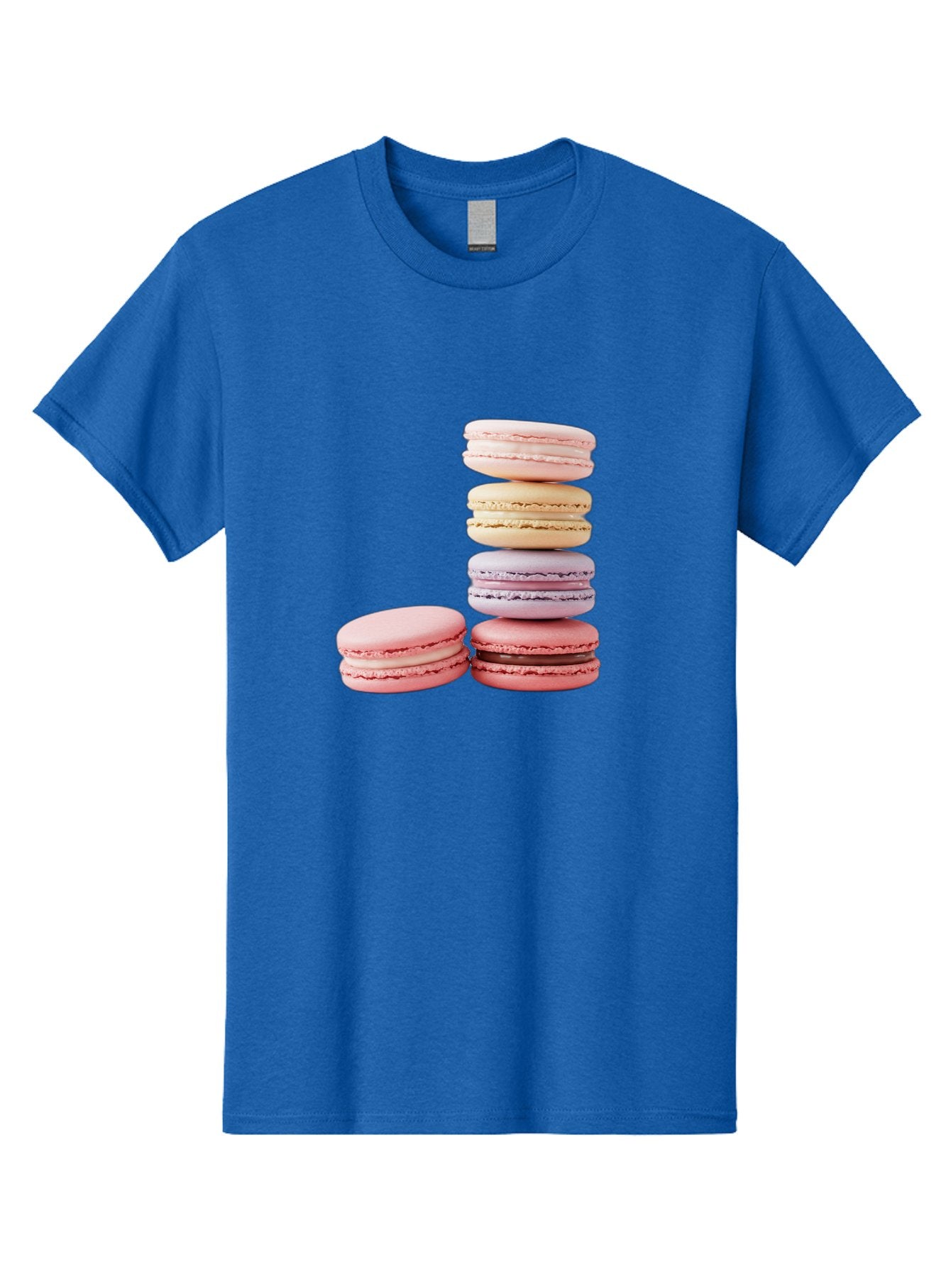 Macarons-3 Men'S Graphic Tee, 100% Cotton, Comfortable Casual Summer Wear, Machine Washable, Stacked Macarons, Pastel Colors, Pink, Purple, Beige, Dessert, Sweet Treats, French Macarons, Delicate Meringue-Based Cookies, Creamy Fillings, Baa947 15