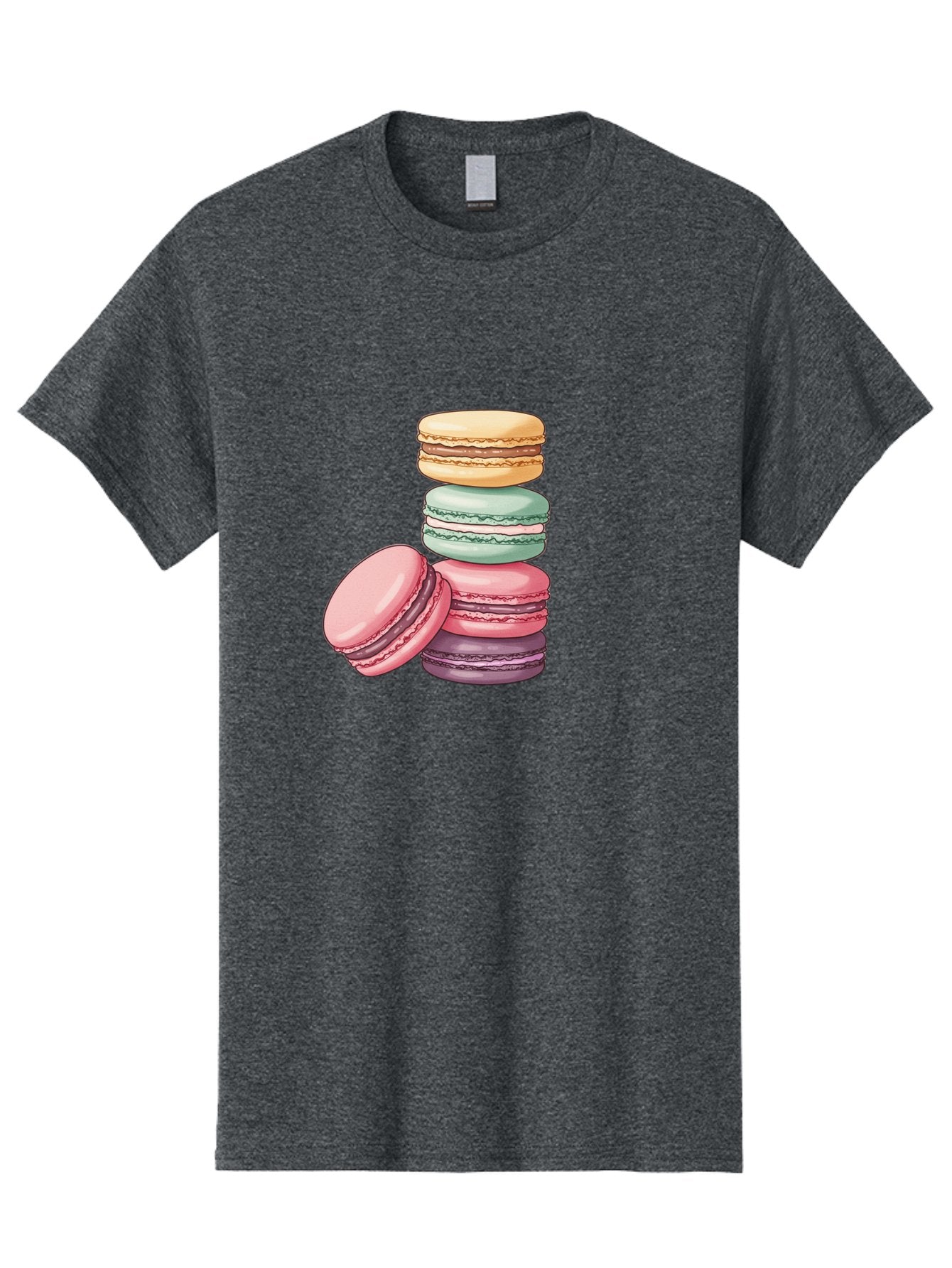 Macarons-4 Men'S Graphic Tee, 100% Cotton, Comfortable Casual Summer Wear, Machine Washable, Stack Of Colorful Macarons, Pastel Colors, Sweet Treats, Dessert, Baked Goods, French Patisserie, Macaron Stack, French Dessert, Colorful Sweets, Baa948