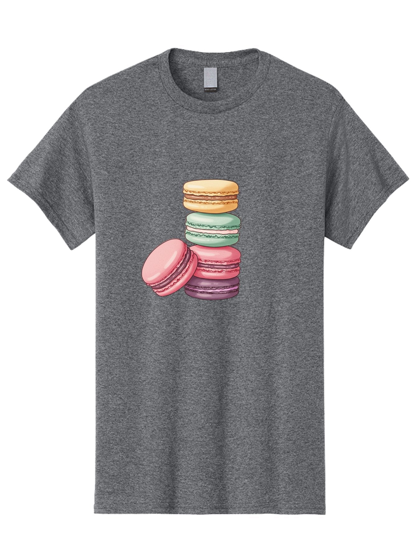 Macarons-4 Men'S Graphic Tee, 100% Cotton, Comfortable Casual Summer Wear, Machine Washable, Stack Of Colorful Macarons, Pastel Colors, Sweet Treats, Dessert, Baked Goods, French Patisserie, Macaron Stack, French Dessert, Colorful Sweets, Baa948 13