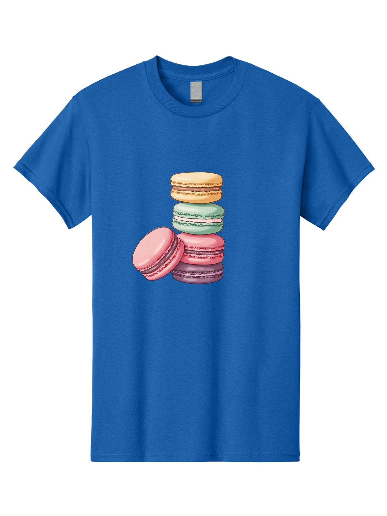 Macarons-4 Men'S Graphic Tee, 100% Cotton, Comfortable Casual Summer Wear, Machine Washable, Stack Of Colorful Macarons, Pastel Colors, Sweet Treats, Dessert, Baked Goods, French Patisserie, Macaron Stack, French Dessert, Colorful Sweets, Baa948 14