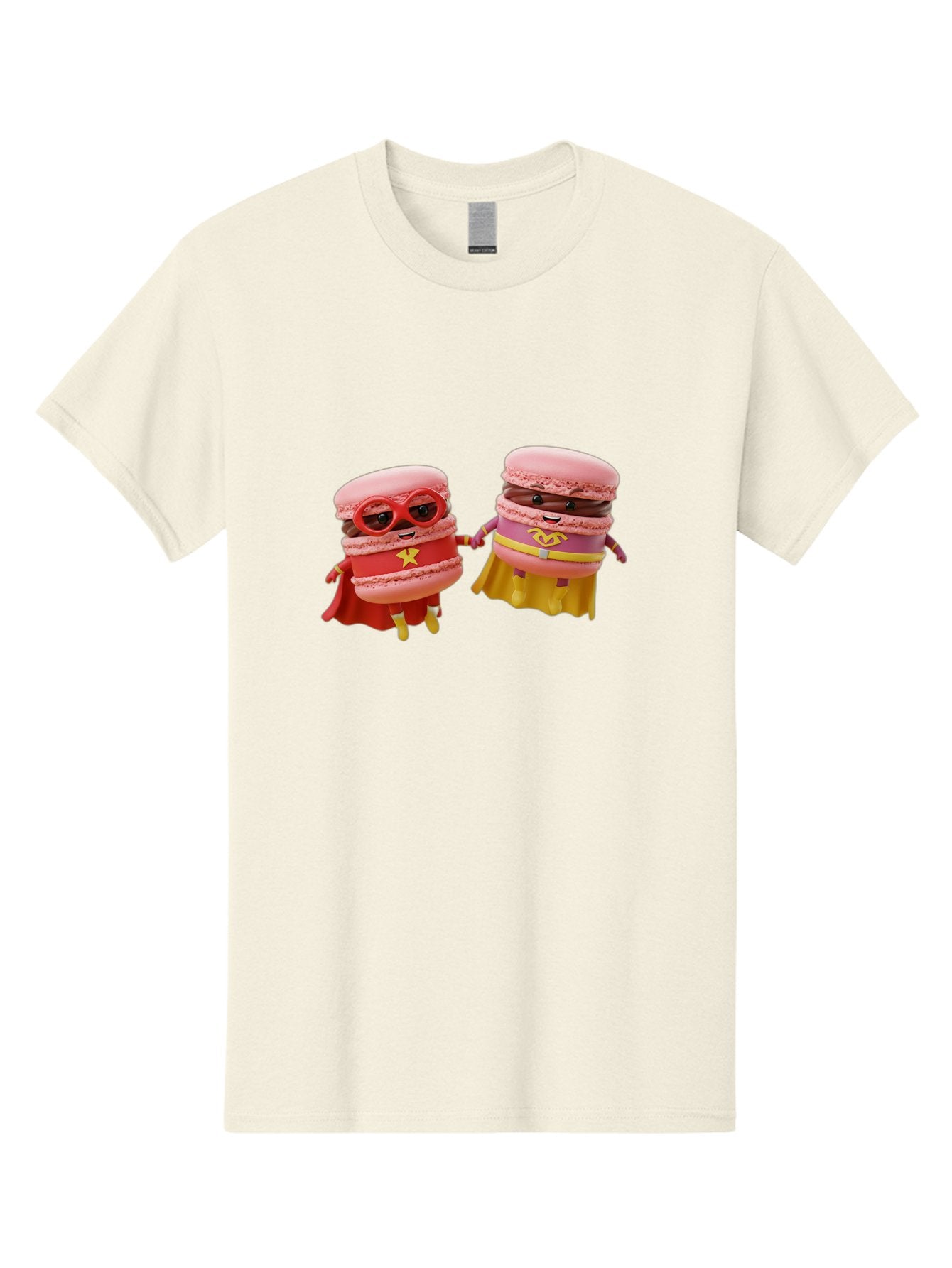 Macarons-8 Men'S Graphic Tee, 100% Cotton, Comfortable Casual Summer Wear, Machine Washable, Superhero Macarons, Macaron Characters, Pink Macarons, Superhero Costumes, Whimsical Desserts, Fantasy Food, Colorful Treats, Macaron Superheroes, Baa952 11