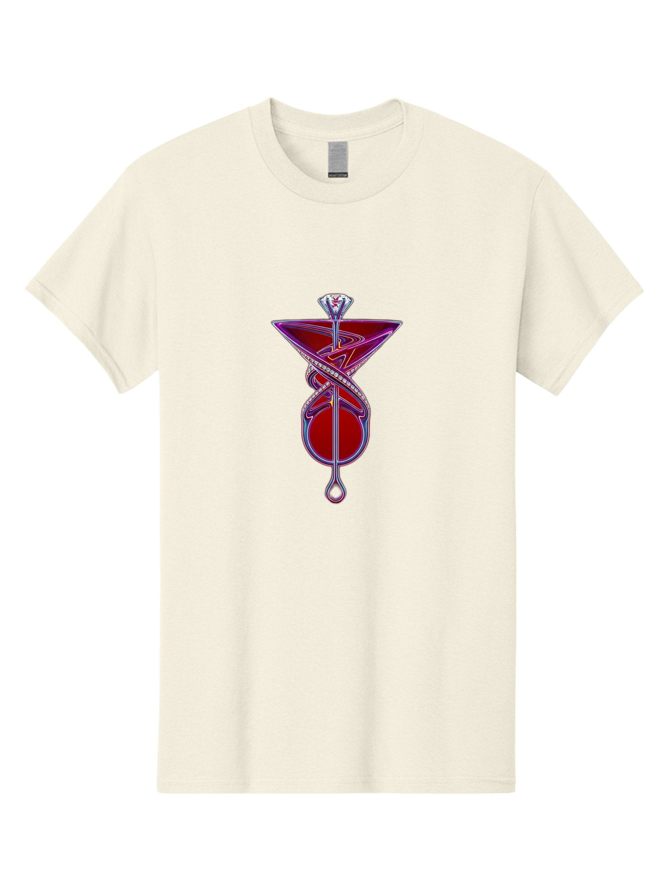 Martini-Glass-With-Snake Men'S Graphic Tee, 100% Cotton, Comfortable Casual Summer Wear, Machine Washable, Martini Glass, Cocktail, Diamond Ring, Luxury, Purple Accents, Red Liquid, Swirling Design, Glamorous, Sophisticated, Celebratory Drink Baa969 7