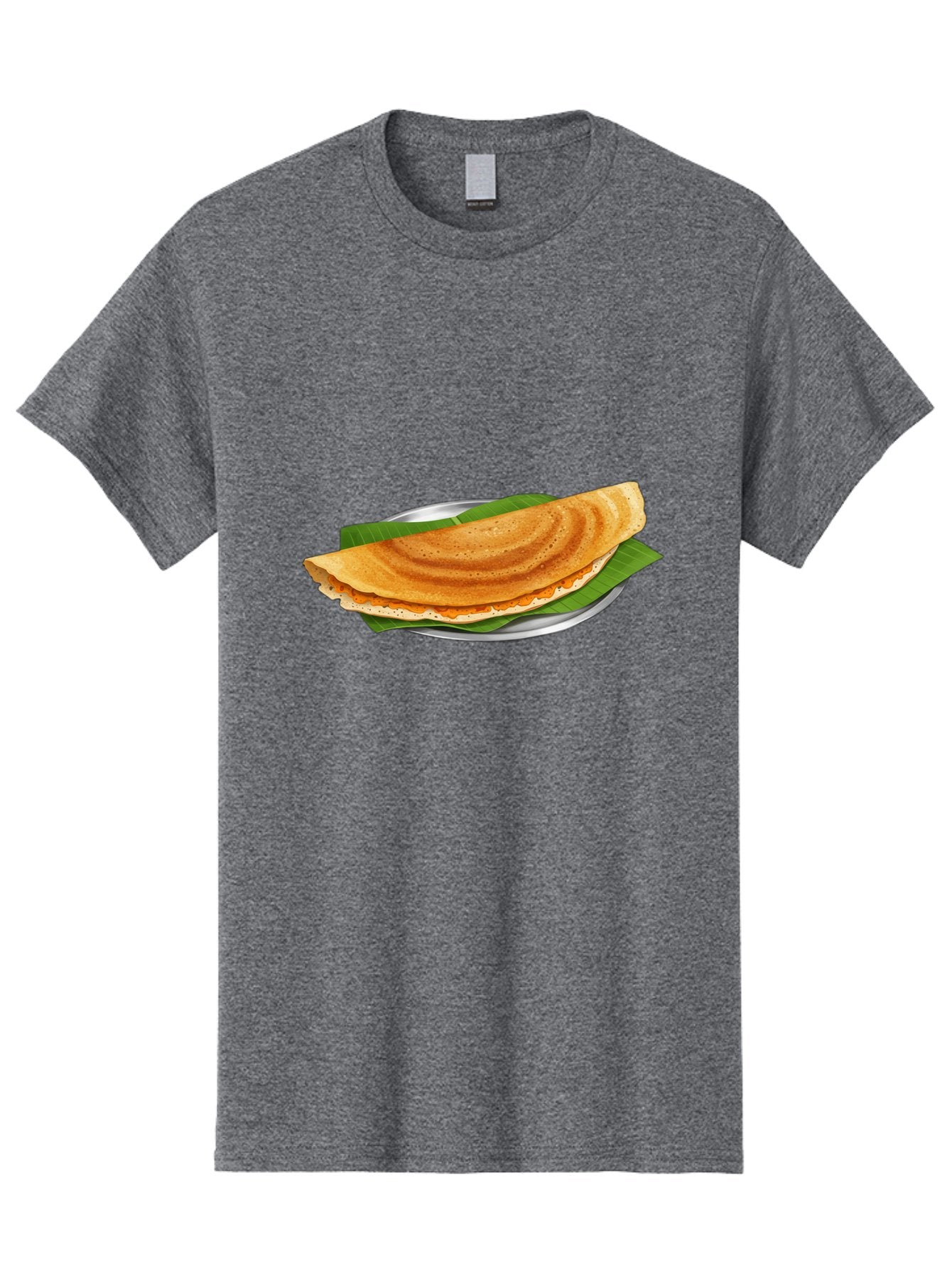 Masala-Dosa-1 Men'S Graphic Tee, 100% Cotton, Comfortable Casual Summer Wear, Machine Washable, South Indian Cuisine, Masala Dosa, Traditional Food, Fermented Crepe, Spicy Filling, Crispy Texture, Banana Leaf, Stainless Steel Plate, Baa970 3