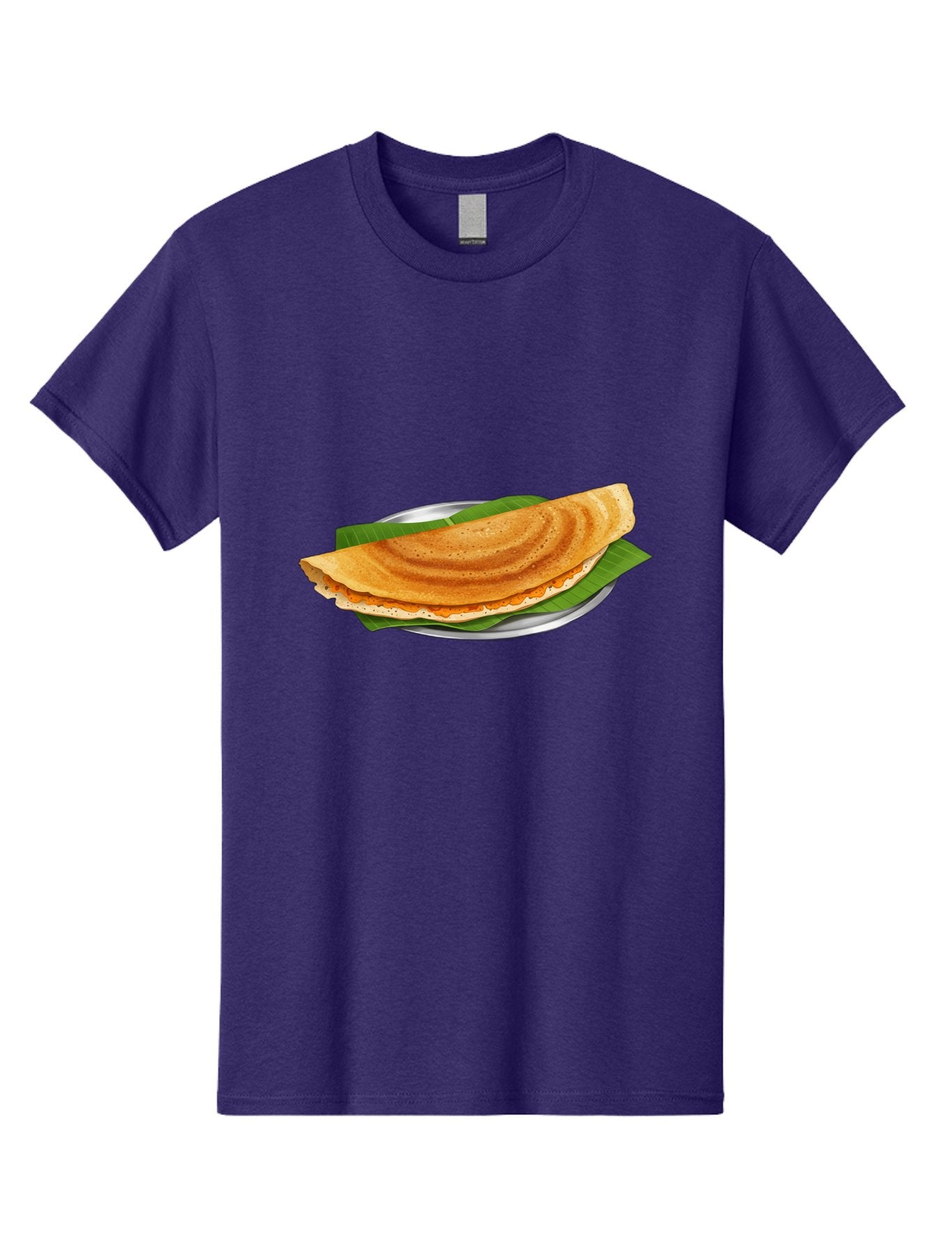 Masala-Dosa-1 Men'S Graphic Tee, 100% Cotton, Comfortable Casual Summer Wear, Machine Washable, South Indian Cuisine, Masala Dosa, Traditional Food, Fermented Crepe, Spicy Filling, Crispy Texture, Banana Leaf, Stainless Steel Plate, Baa970 5