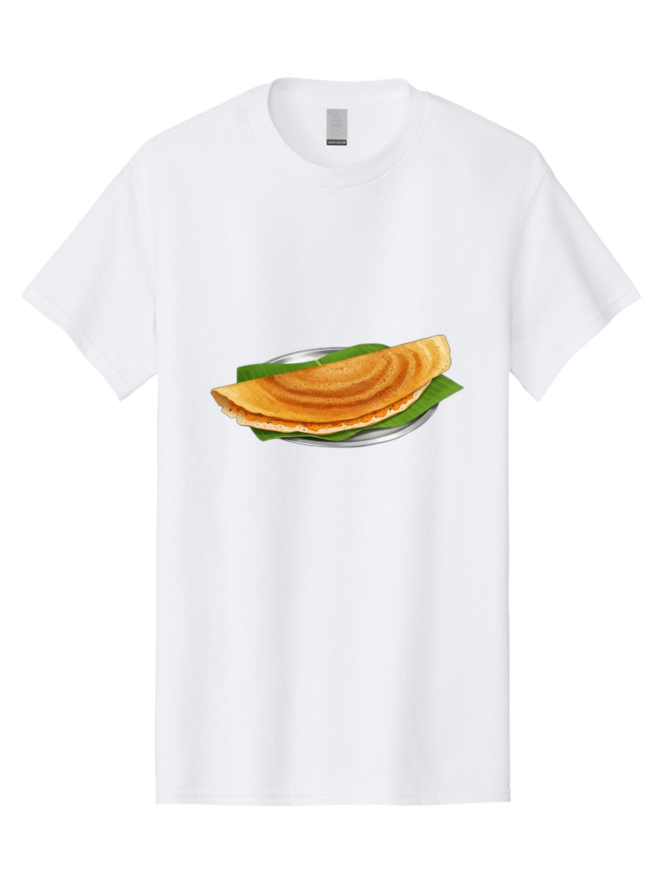 Masala-Dosa-1 Men'S Graphic Tee, 100% Cotton, Comfortable Casual Summer Wear, Machine Washable, South Indian Cuisine, Masala Dosa, Traditional Food, Fermented Crepe, Spicy Filling, Crispy Texture, Banana Leaf, Stainless Steel Plate, Baa970 11