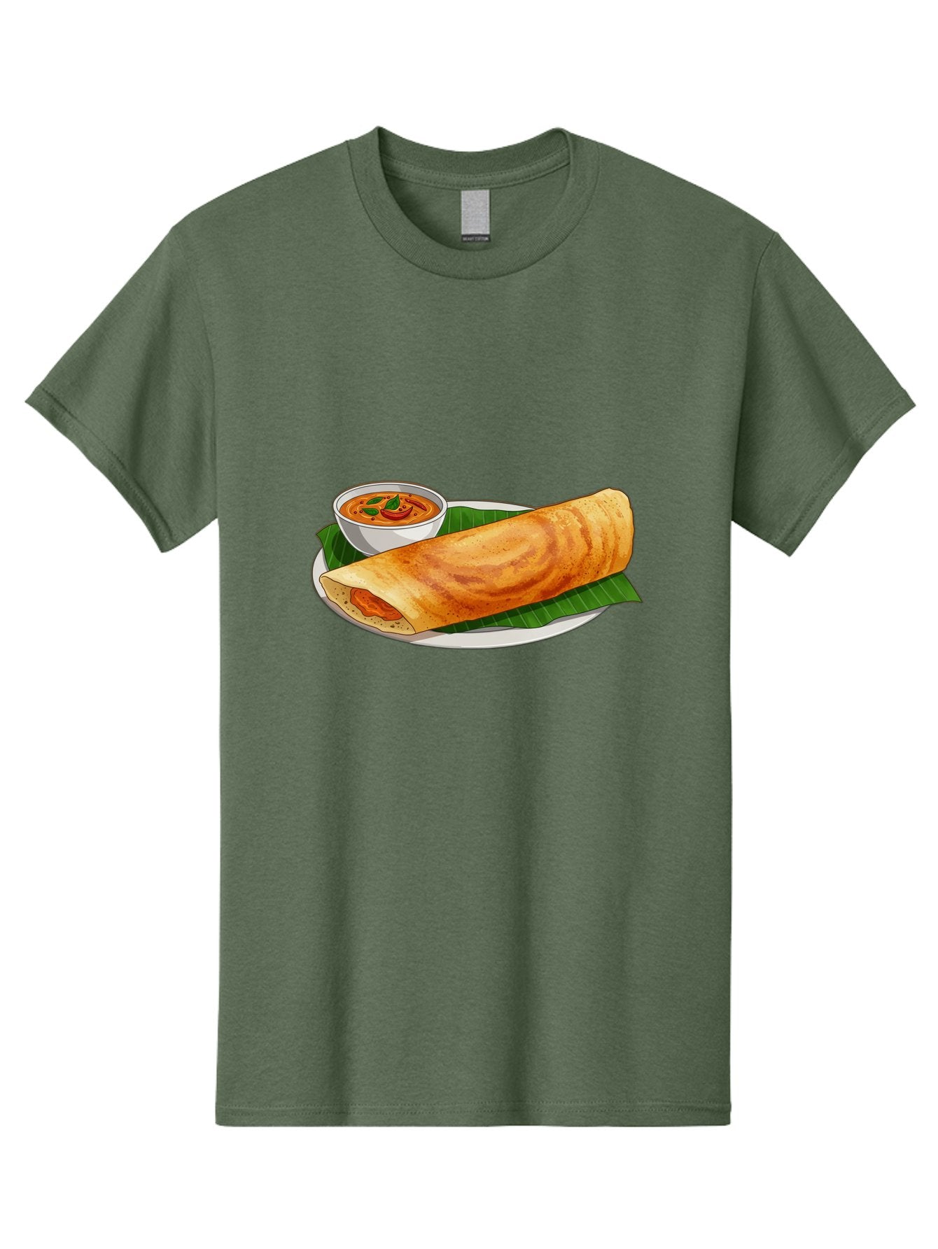 Masala-Dosa-11 Men'S Graphic Tee, 100% Cotton, Comfortable Casual Summer Wear, Machine Washable, South Indian Cuisine, Traditional Breakfast, Masala Dosa, Dosa With Chutney, Savory Crepe, Indian Street Food, Delicious Meal, Flavorful Spices, Baa972 9