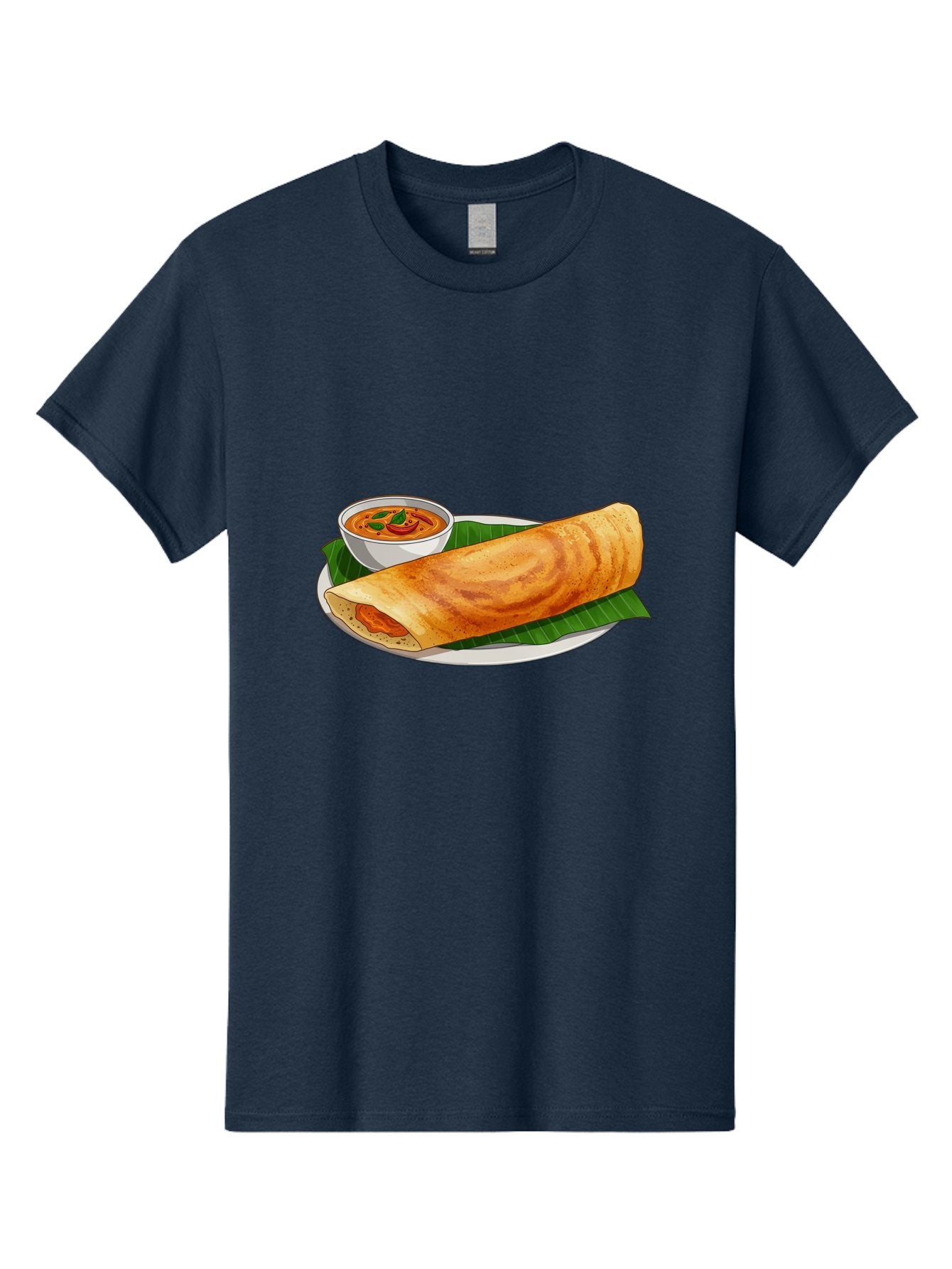 Masala-Dosa-11 Men'S Graphic Tee, 100% Cotton, Comfortable Casual Summer Wear, Machine Washable, South Indian Cuisine, Traditional Breakfast, Masala Dosa, Dosa With Chutney, Savory Crepe, Indian Street Food, Delicious Meal, Flavorful Spices, Baa972