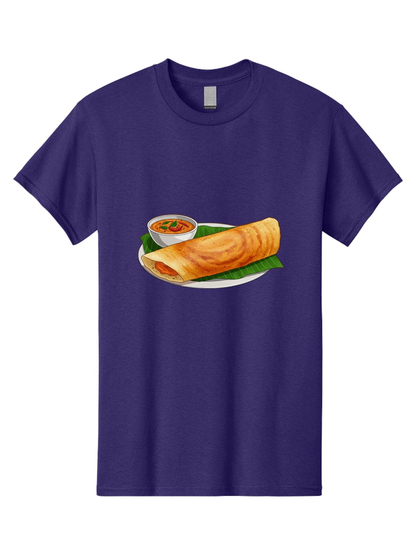 Masala-Dosa-11 Men'S Graphic Tee, 100% Cotton, Comfortable Casual Summer Wear, Machine Washable, South Indian Cuisine, Traditional Breakfast, Masala Dosa, Dosa With Chutney, Savory Crepe, Indian Street Food, Delicious Meal, Flavorful Spices, Baa972 4