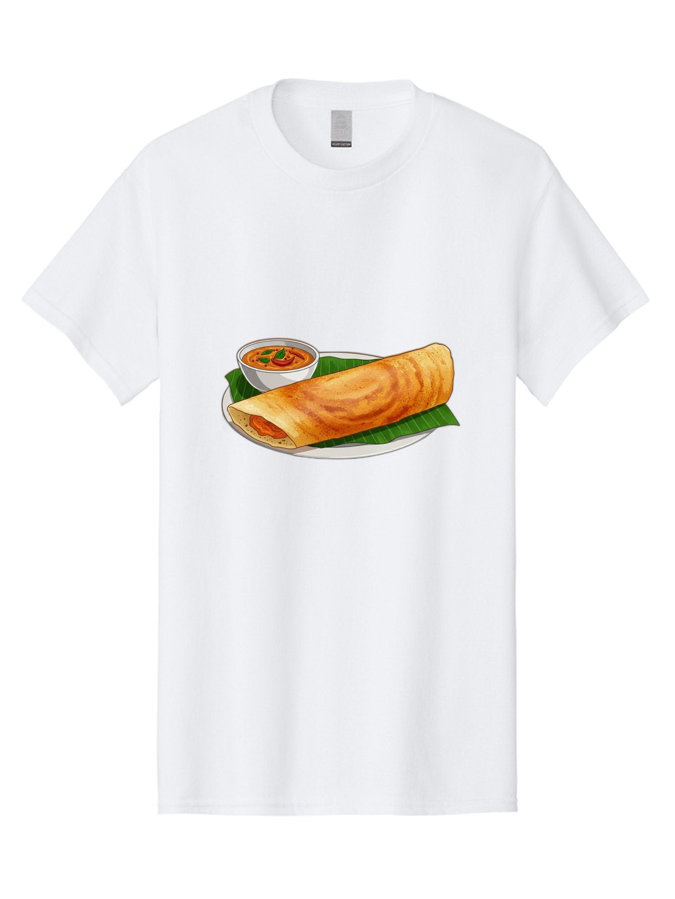 Masala-Dosa-11 Men'S Graphic Tee, 100% Cotton, Comfortable Casual Summer Wear, Machine Washable, South Indian Cuisine, Traditional Breakfast, Masala Dosa, Dosa With Chutney, Savory Crepe, Indian Street Food, Delicious Meal, Flavorful Spices, Baa972 12