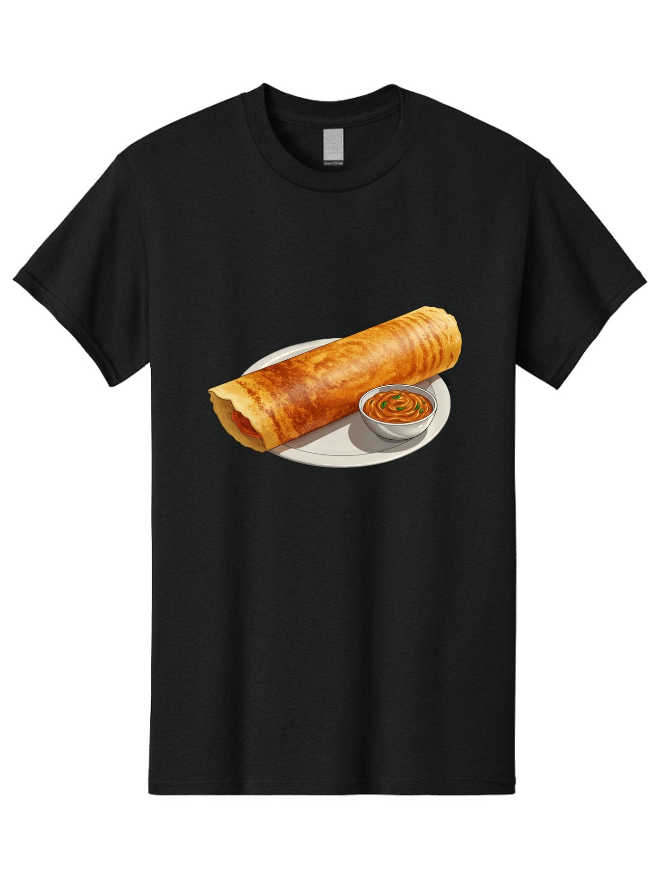 Masala-Dosa-12 Men'S Graphic Tee, 100% Cotton, Comfortable Casual Summer Wear, Machine Washable, South Indian Cuisine, Masala Dosa, Crepe, Fermented Rice, Savory Dish, Chutney, Spicy Food, Traditional Recipe Baa973 5