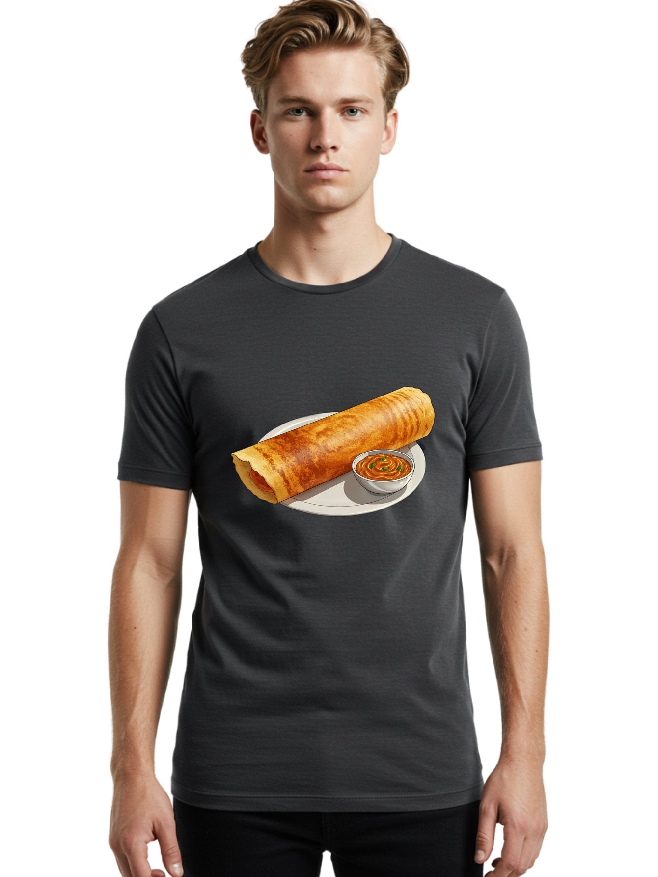 Masala-Dosa-12 Men'S Graphic Tee, 100% Cotton, Comfortable Casual Summer Wear, Machine Washable, South Indian Cuisine, Masala Dosa, Crepe, Fermented Rice, Savory Dish, Chutney, Spicy Food, Traditional Recipe Baa973 16