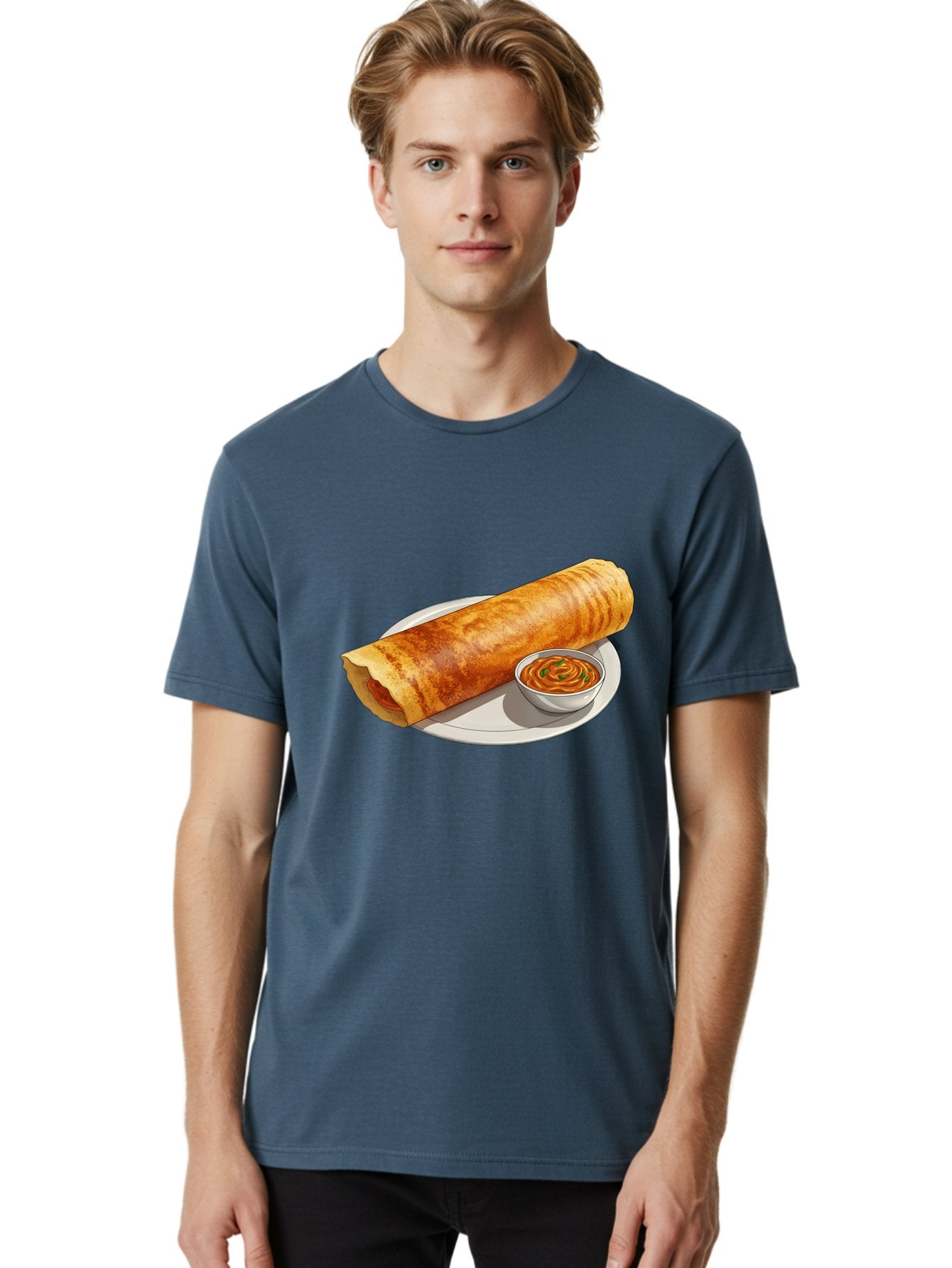 Masala-Dosa-12 Men'S Graphic Tee, 100% Cotton, Comfortable Casual Summer Wear, Machine Washable, South Indian Cuisine, Masala Dosa, Crepe, Fermented Rice, Savory Dish, Chutney, Spicy Food, Traditional Recipe Baa973 19