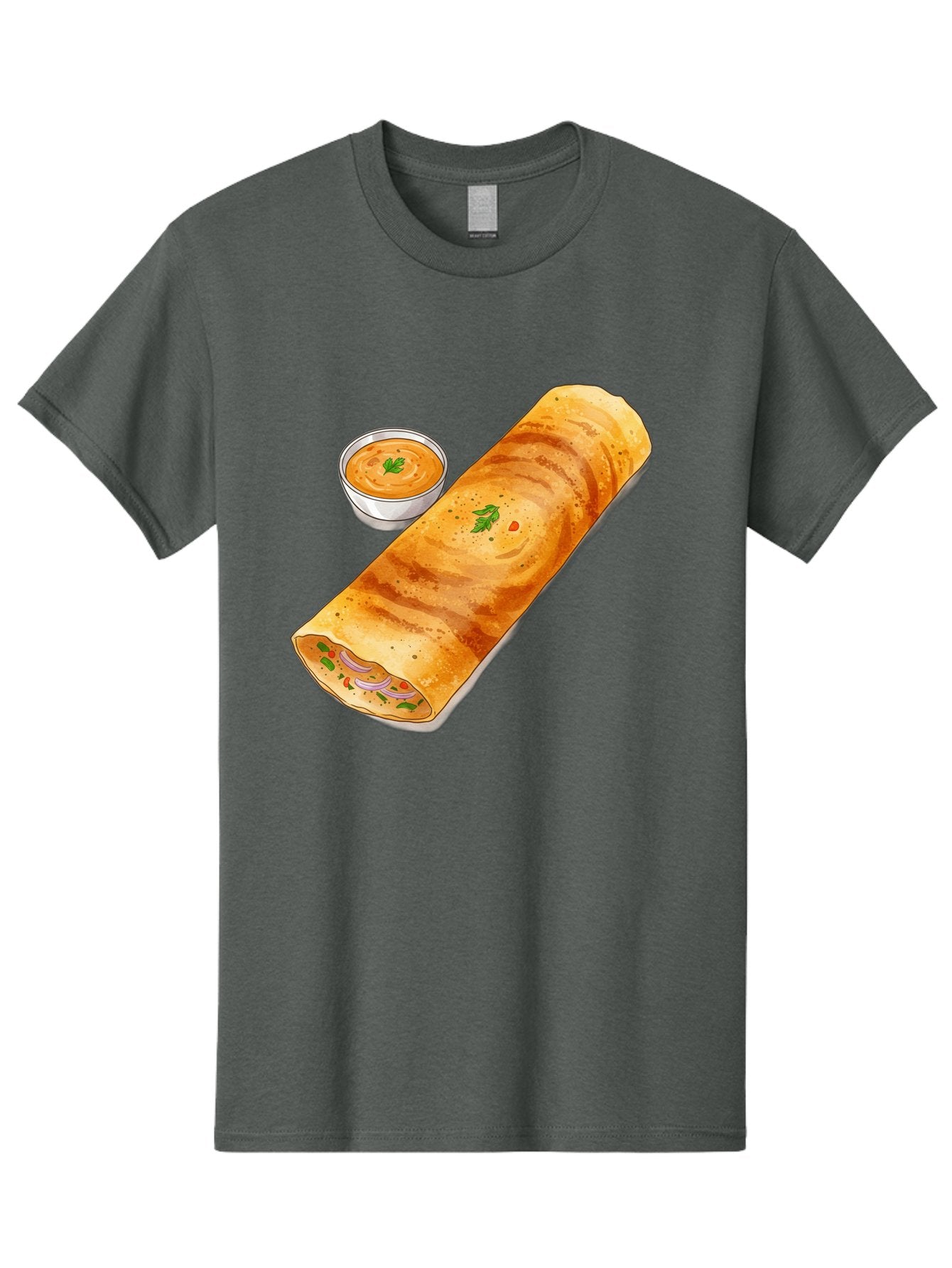 Masala-Dosa-13 Men'S Graphic Tee, 100% Cotton, Comfortable Casual Summer Wear, Machine Washable, Masala Dosa, South Indian Cuisine, Crepe, Rolled Dosa, Spicy Filling, Potato And Onion, Chutney, Indian Food, Traditional Dish, Flavorful, Baa974 8