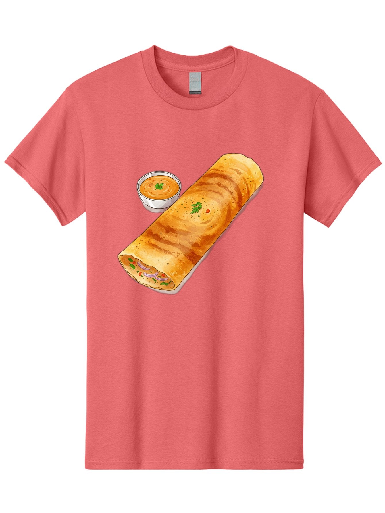 Masala-Dosa-13 Men'S Graphic Tee, 100% Cotton, Comfortable Casual Summer Wear, Machine Washable, Masala Dosa, South Indian Cuisine, Crepe, Rolled Dosa, Spicy Filling, Potato And Onion, Chutney, Indian Food, Traditional Dish, Flavorful, Baa974 15