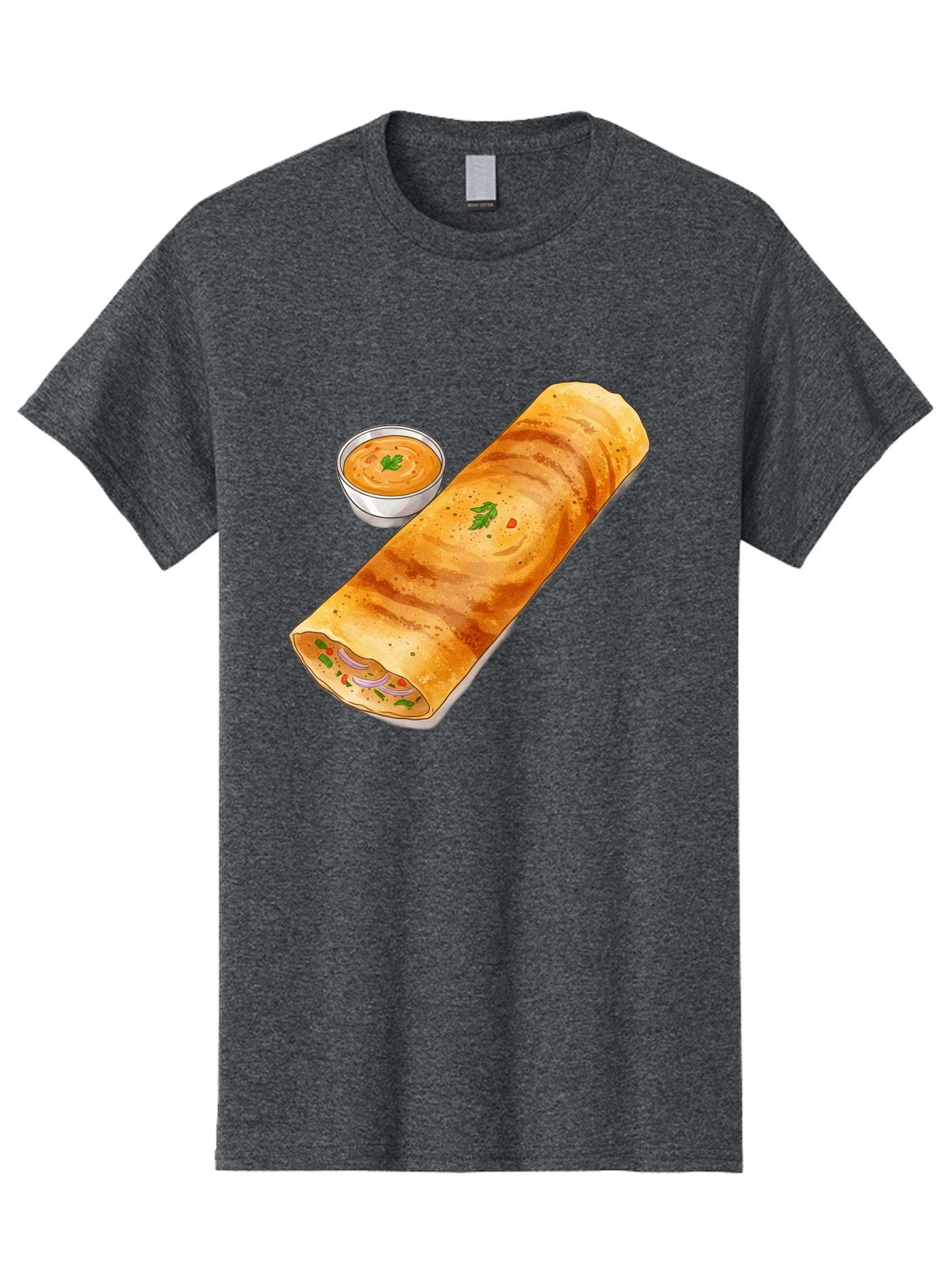 Masala-Dosa-13 Men'S Graphic Tee, 100% Cotton, Comfortable Casual Summer Wear, Machine Washable, Masala Dosa, South Indian Cuisine, Crepe, Rolled Dosa, Spicy Filling, Potato And Onion, Chutney, Indian Food, Traditional Dish, Flavorful, Baa974 11