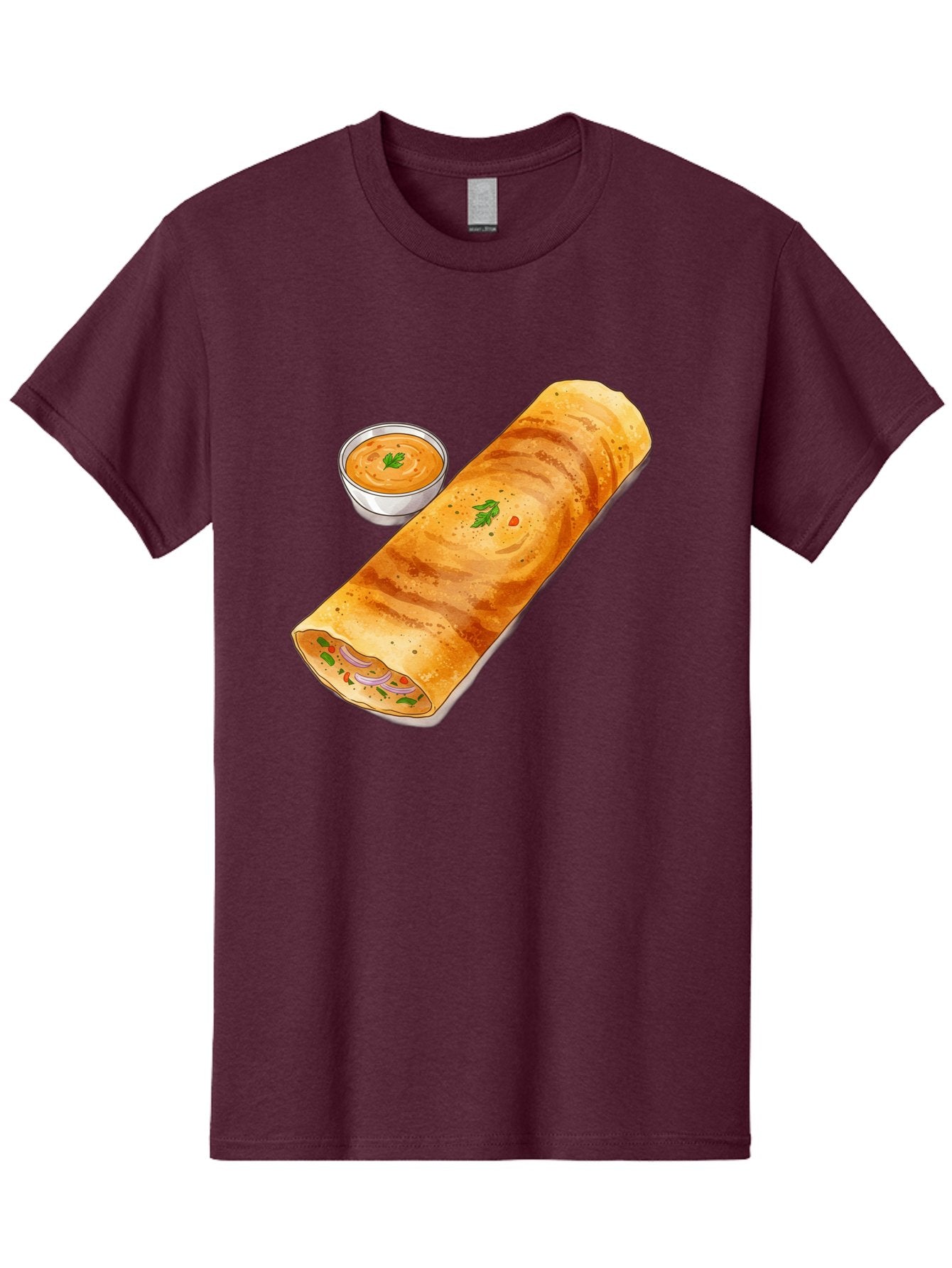 Masala-Dosa-13 Men'S Graphic Tee, 100% Cotton, Comfortable Casual Summer Wear, Machine Washable, Masala Dosa, South Indian Cuisine, Crepe, Rolled Dosa, Spicy Filling, Potato And Onion, Chutney, Indian Food, Traditional Dish, Flavorful, Baa974 12