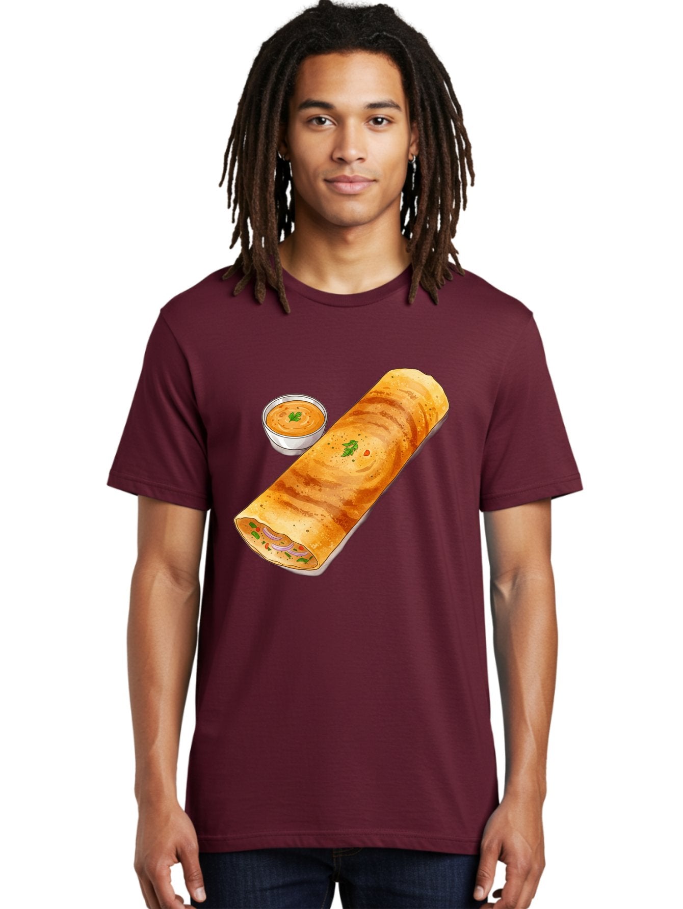 Masala-Dosa-13 Men'S Graphic Tee, 100% Cotton, Comfortable Casual Summer Wear, Machine Washable, Masala Dosa, South Indian Cuisine, Crepe, Rolled Dosa, Spicy Filling, Potato And Onion, Chutney, Indian Food, Traditional Dish, Flavorful, Baa974 28