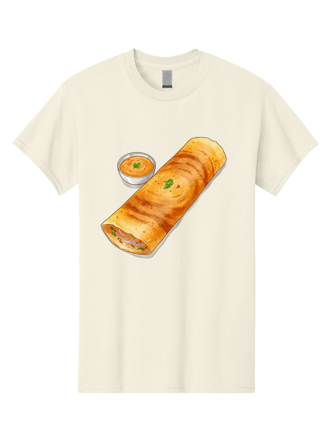 Masala-Dosa-13 Men'S Graphic Tee, 100% Cotton, Comfortable Casual Summer Wear, Machine Washable, Masala Dosa, South Indian Cuisine, Crepe, Rolled Dosa, Spicy Filling, Potato And Onion, Chutney, Indian Food, Traditional Dish, Flavorful, Baa974 3