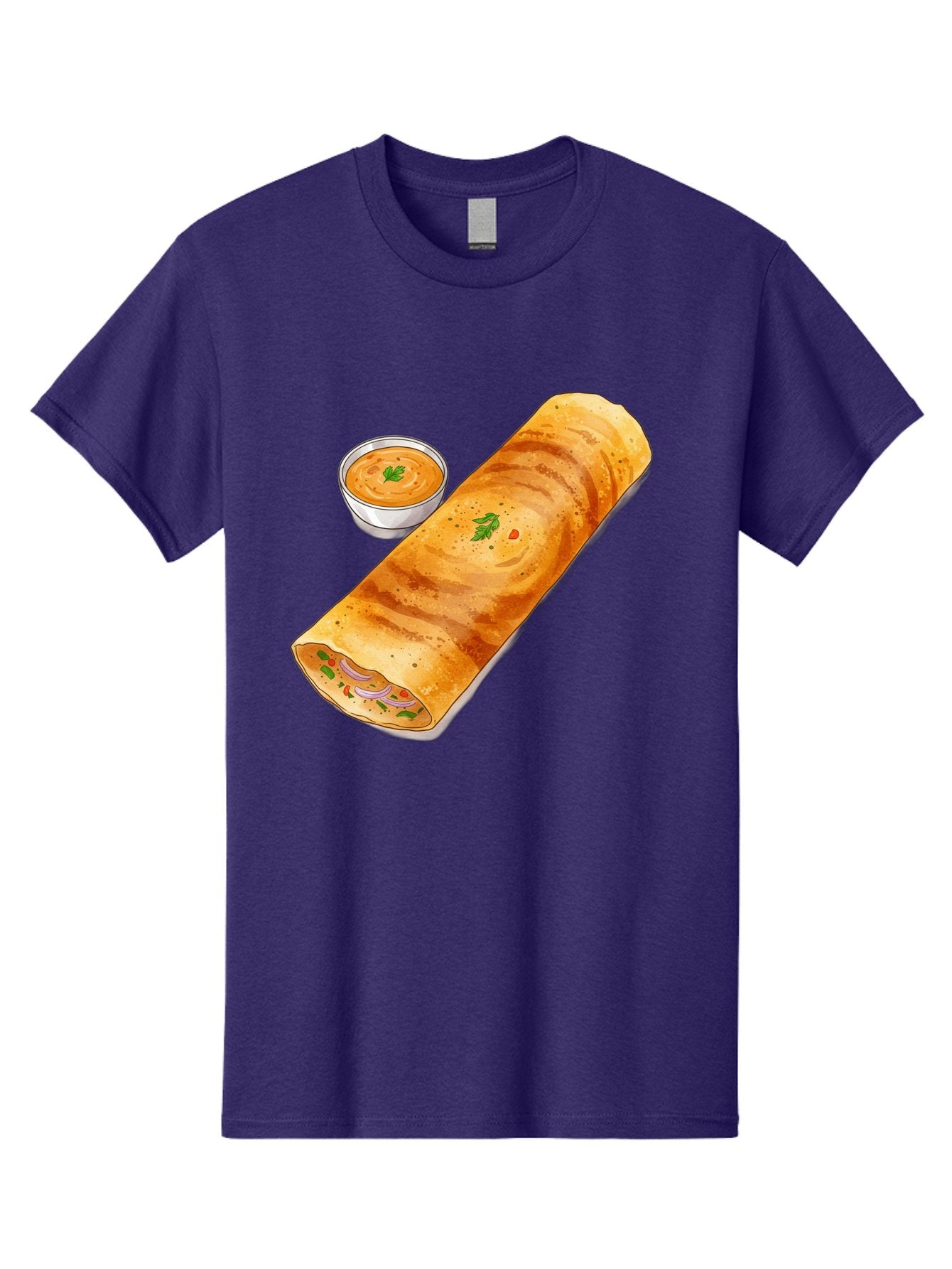 Masala-Dosa-13 Men'S Graphic Tee, 100% Cotton, Comfortable Casual Summer Wear, Machine Washable, Masala Dosa, South Indian Cuisine, Crepe, Rolled Dosa, Spicy Filling, Potato And Onion, Chutney, Indian Food, Traditional Dish, Flavorful, Baa974 7