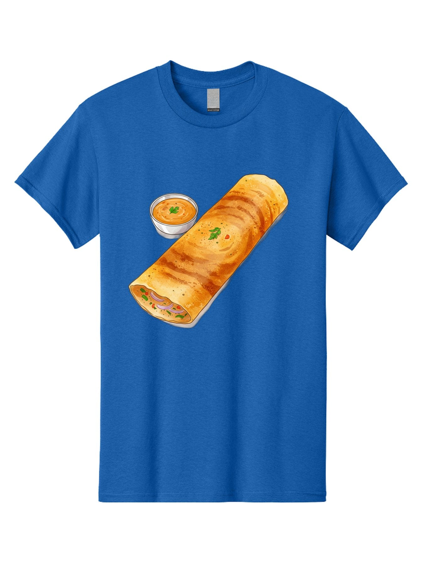 Masala-Dosa-13 Men'S Graphic Tee, 100% Cotton, Comfortable Casual Summer Wear, Machine Washable, Masala Dosa, South Indian Cuisine, Crepe, Rolled Dosa, Spicy Filling, Potato And Onion, Chutney, Indian Food, Traditional Dish, Flavorful, Baa974