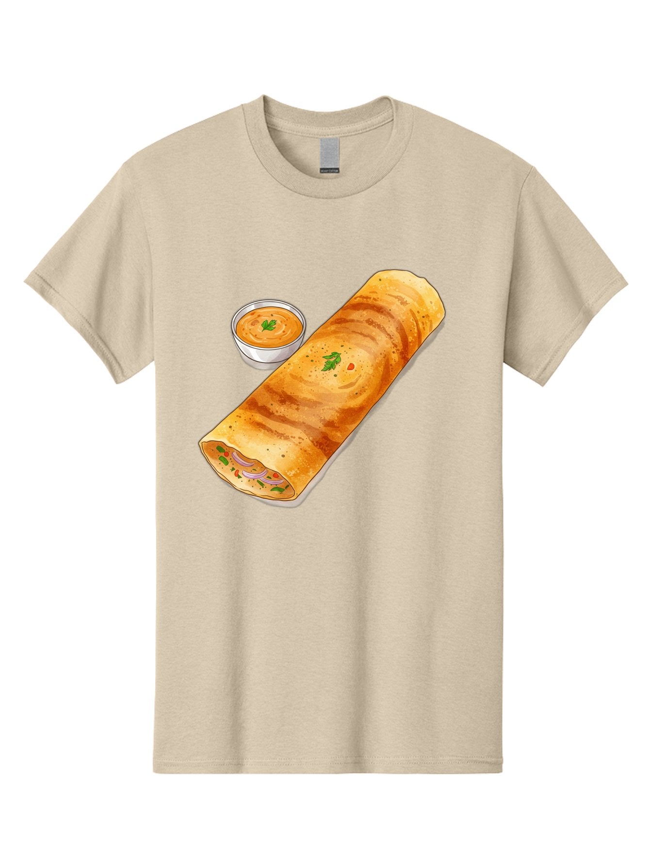 Masala-Dosa-13 Men'S Graphic Tee, 100% Cotton, Comfortable Casual Summer Wear, Machine Washable, Masala Dosa, South Indian Cuisine, Crepe, Rolled Dosa, Spicy Filling, Potato And Onion, Chutney, Indian Food, Traditional Dish, Flavorful, Baa974 9