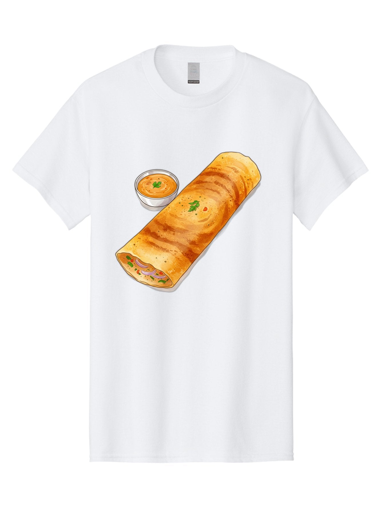 Masala-Dosa-13 Men'S Graphic Tee, 100% Cotton, Comfortable Casual Summer Wear, Machine Washable, Masala Dosa, South Indian Cuisine, Crepe, Rolled Dosa, Spicy Filling, Potato And Onion, Chutney, Indian Food, Traditional Dish, Flavorful, Baa974 6