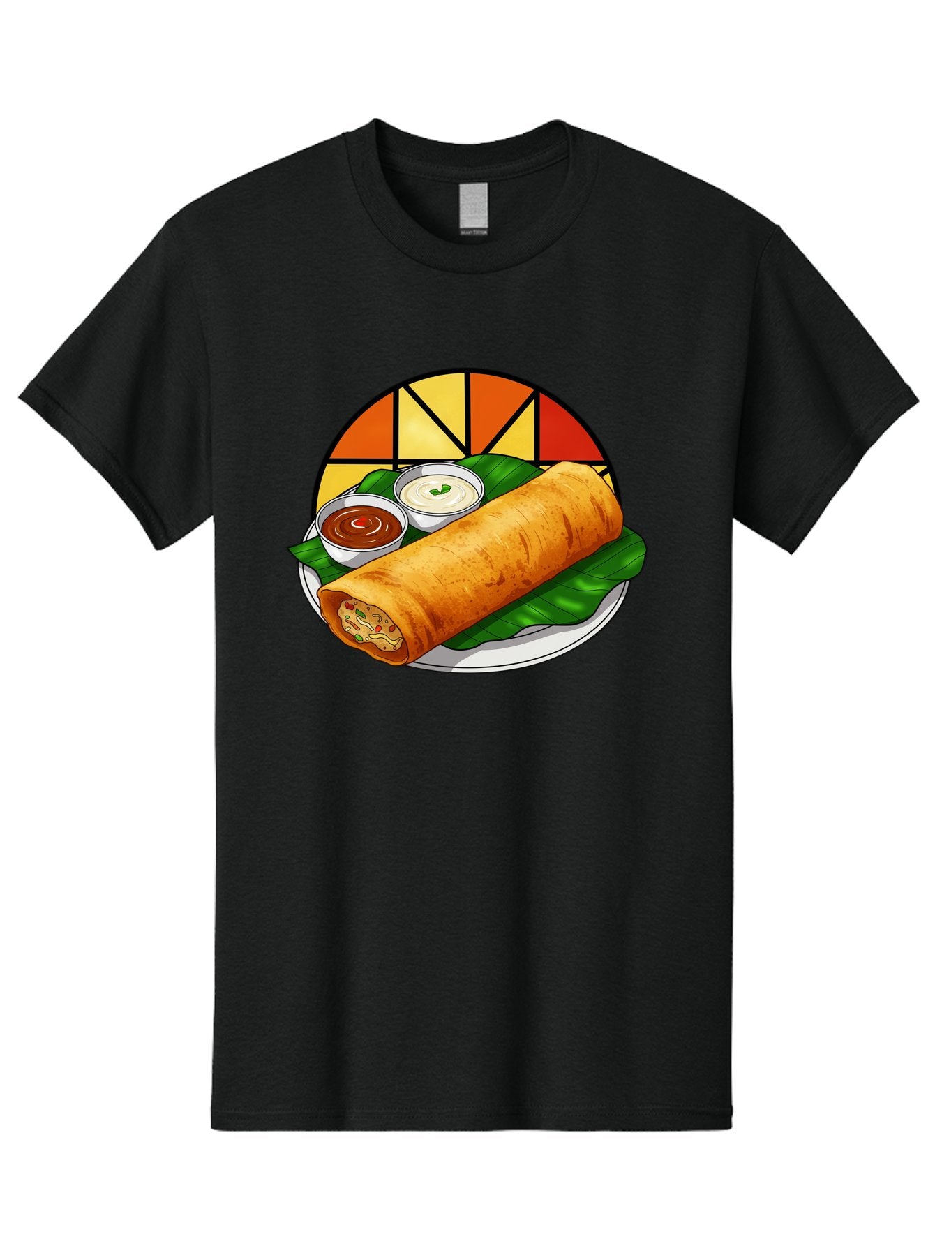 Masala-Dosa-14 Men'S Graphic Tee, 100% Cotton, Comfortable Casual Summer Wear, Machine Washable, South Indian Cuisine, Traditional Dosa, Masala Filling, Chutney, Sambar, Indian Breakfast, Fermented Rice Crepe, Delicious Meal, Baa975 9