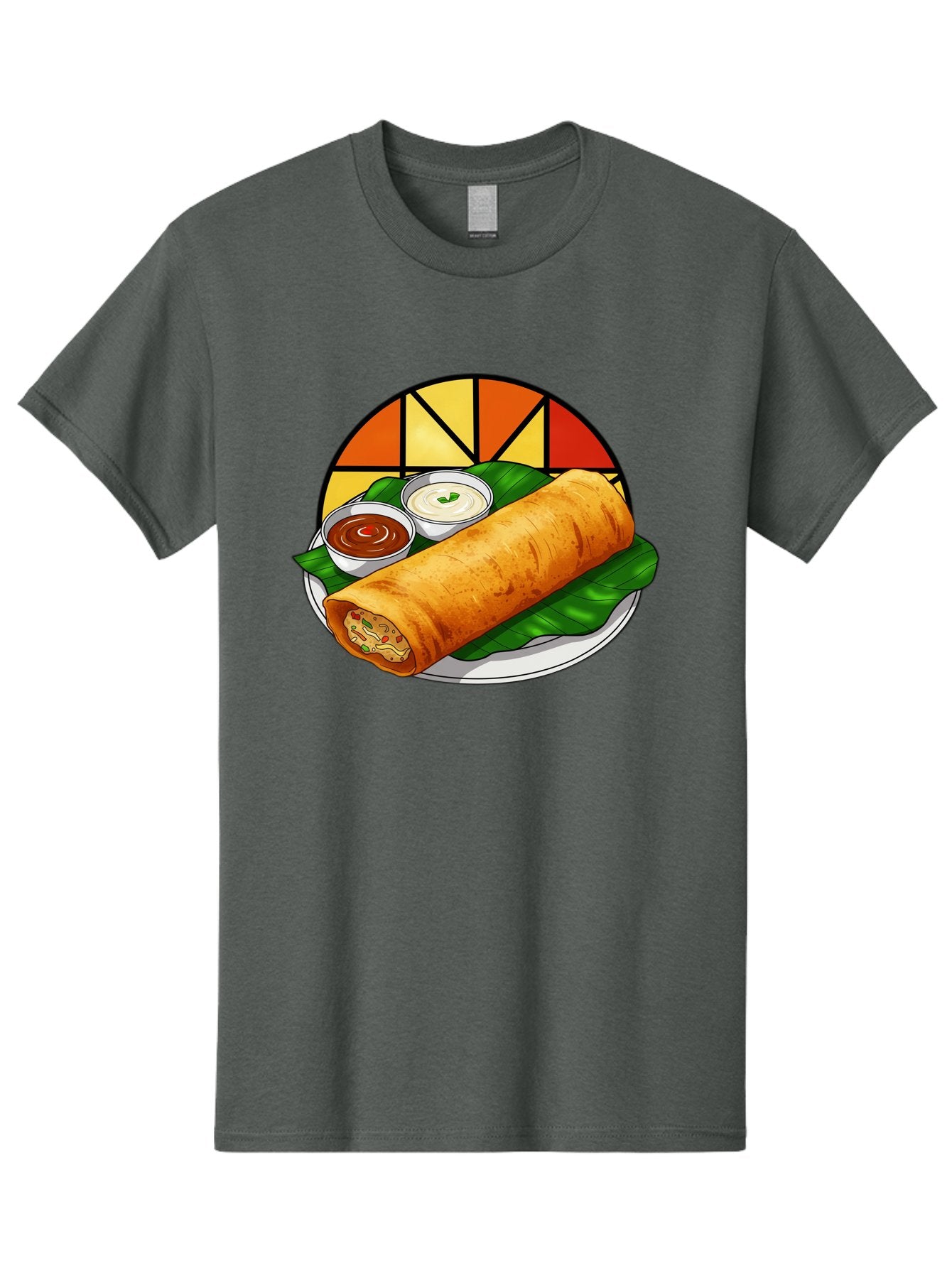 Masala-Dosa-14 Men'S Graphic Tee, 100% Cotton, Comfortable Casual Summer Wear, Machine Washable, South Indian Cuisine, Traditional Dosa, Masala Filling, Chutney, Sambar, Indian Breakfast, Fermented Rice Crepe, Delicious Meal, Baa975