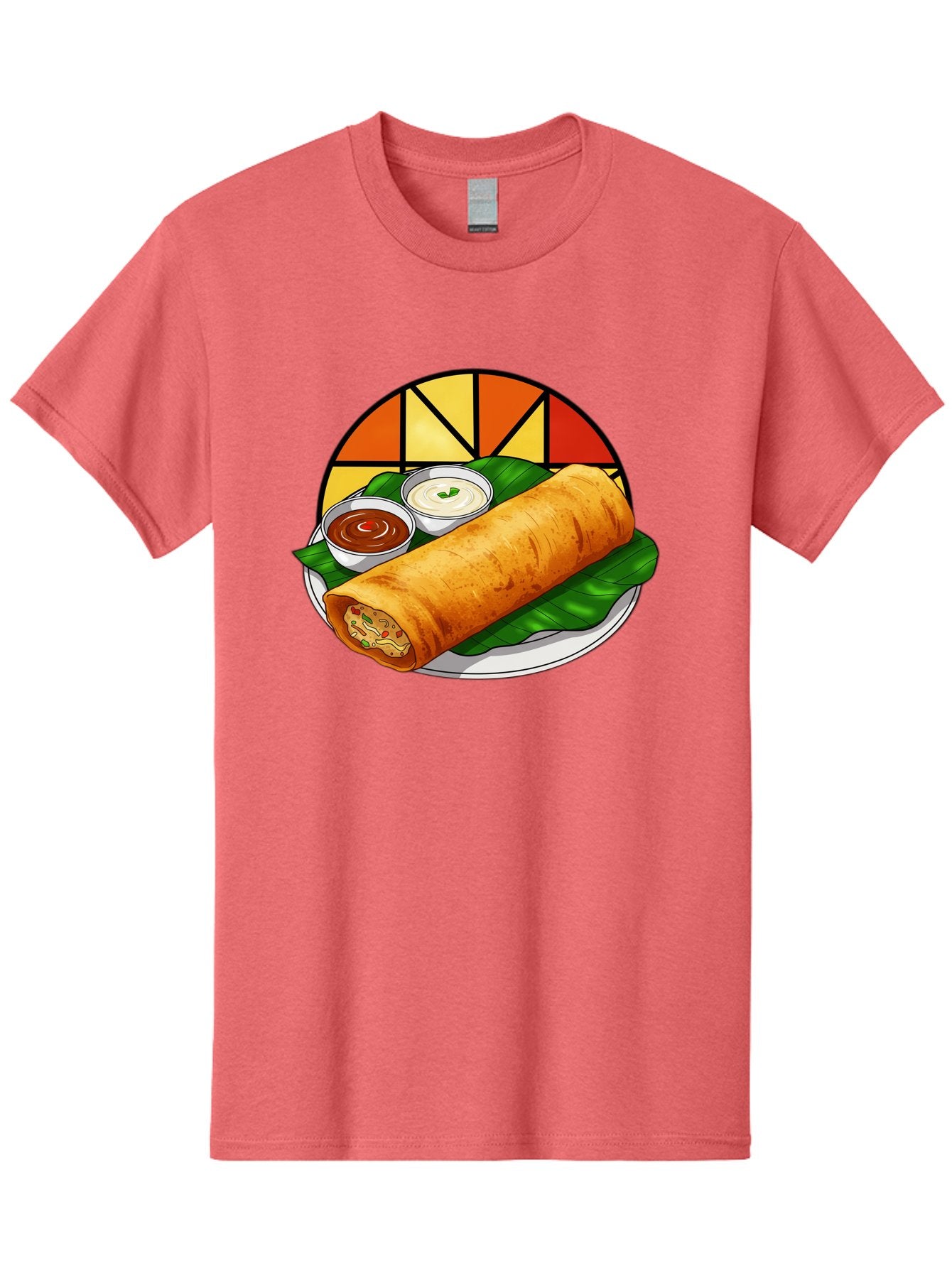 Masala-Dosa-14 Men'S Graphic Tee, 100% Cotton, Comfortable Casual Summer Wear, Machine Washable, South Indian Cuisine, Traditional Dosa, Masala Filling, Chutney, Sambar, Indian Breakfast, Fermented Rice Crepe, Delicious Meal, Baa975 4