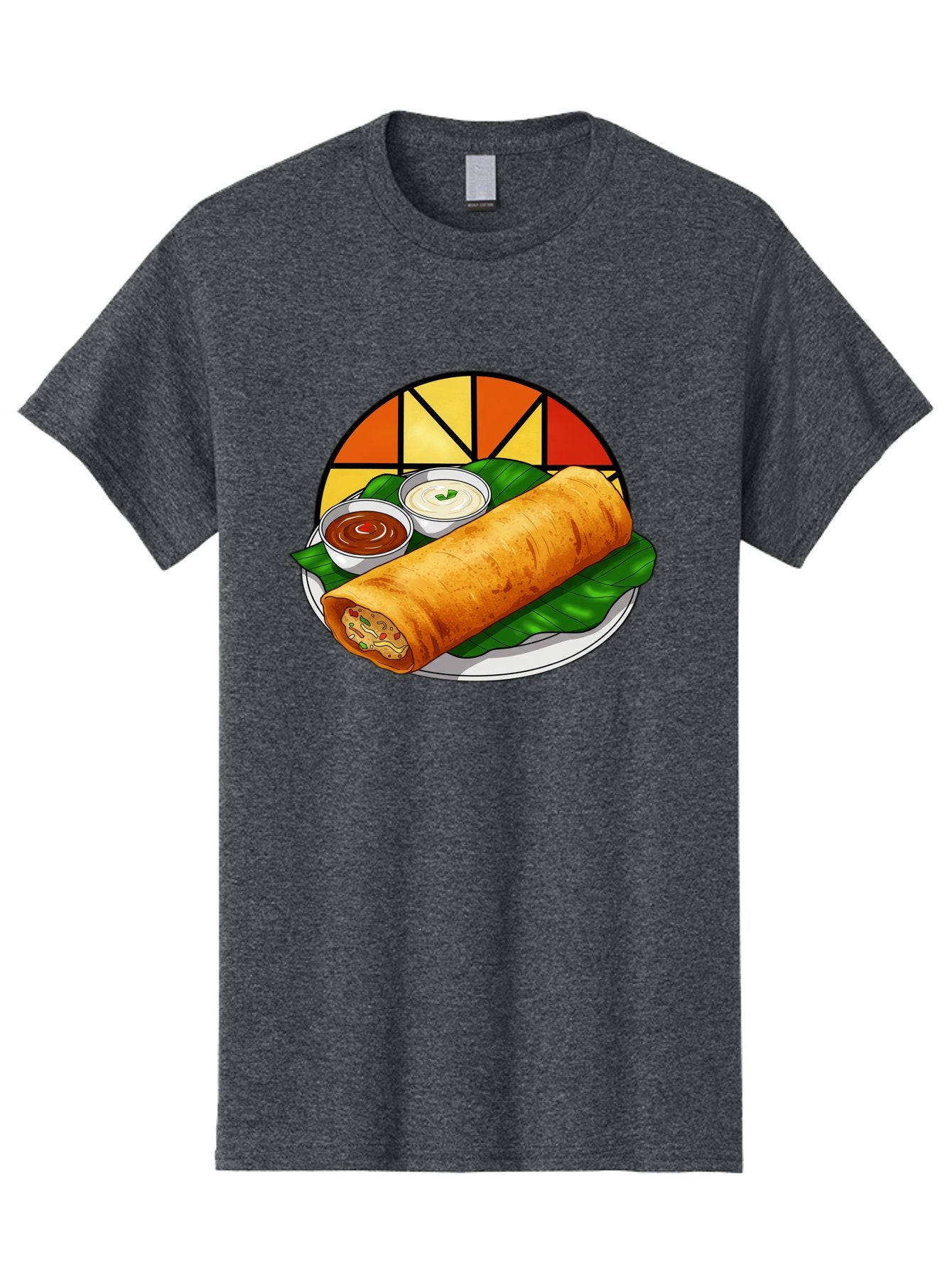 Masala-Dosa-14 Men'S Graphic Tee, 100% Cotton, Comfortable Casual Summer Wear, Machine Washable, South Indian Cuisine, Traditional Dosa, Masala Filling, Chutney, Sambar, Indian Breakfast, Fermented Rice Crepe, Delicious Meal, Baa975 15