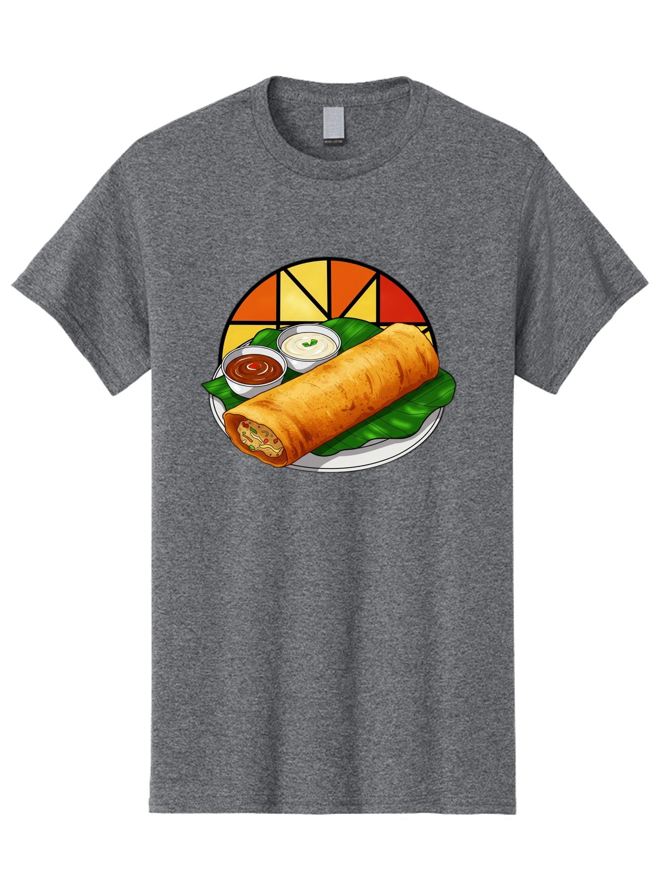 Masala-Dosa-14 Men'S Graphic Tee, 100% Cotton, Comfortable Casual Summer Wear, Machine Washable, South Indian Cuisine, Traditional Dosa, Masala Filling, Chutney, Sambar, Indian Breakfast, Fermented Rice Crepe, Delicious Meal, Baa975 12