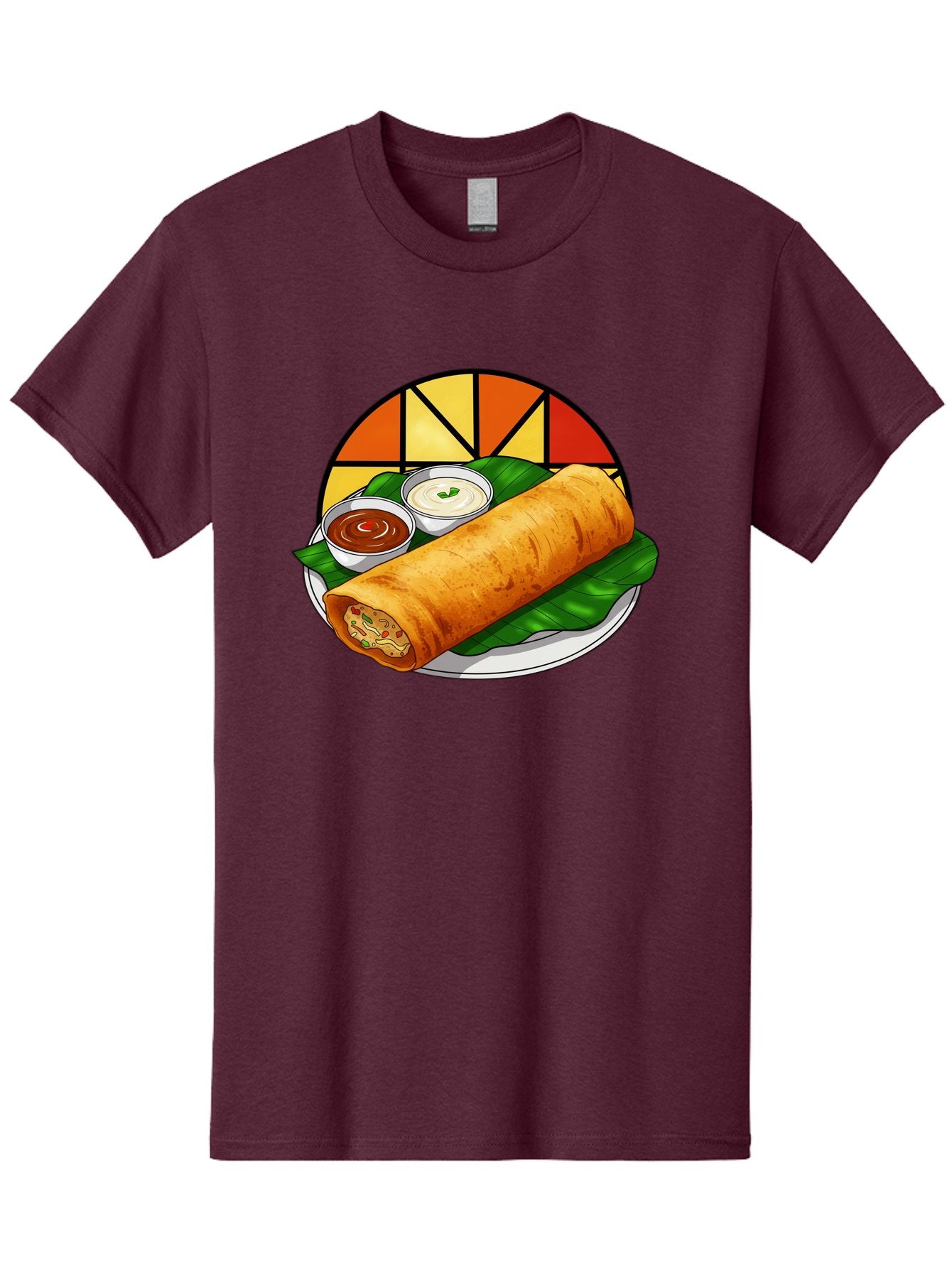 Masala-Dosa-14 Men'S Graphic Tee, 100% Cotton, Comfortable Casual Summer Wear, Machine Washable, South Indian Cuisine, Traditional Dosa, Masala Filling, Chutney, Sambar, Indian Breakfast, Fermented Rice Crepe, Delicious Meal, Baa975 3