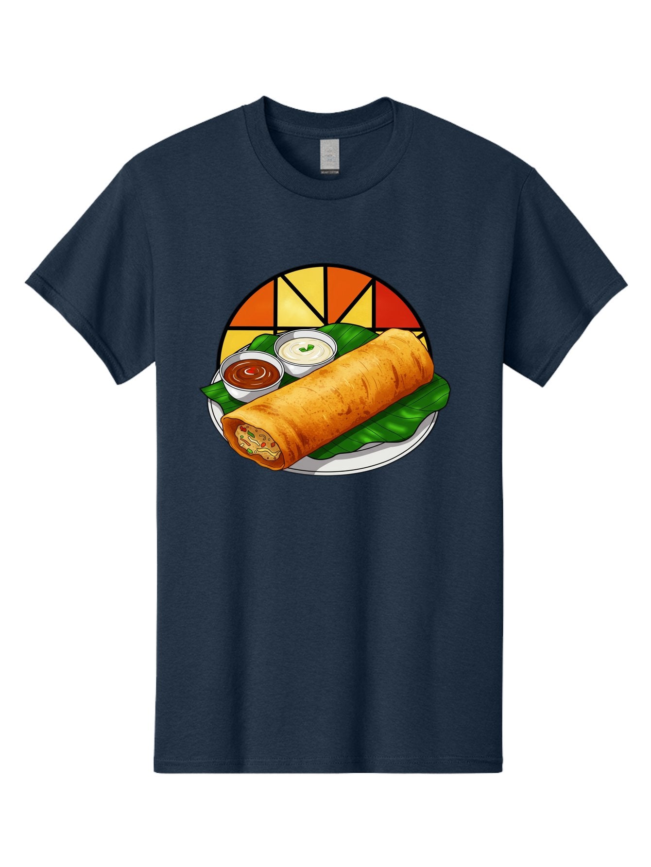 Masala-Dosa-14 Men'S Graphic Tee, 100% Cotton, Comfortable Casual Summer Wear, Machine Washable, South Indian Cuisine, Traditional Dosa, Masala Filling, Chutney, Sambar, Indian Breakfast, Fermented Rice Crepe, Delicious Meal, Baa975 10