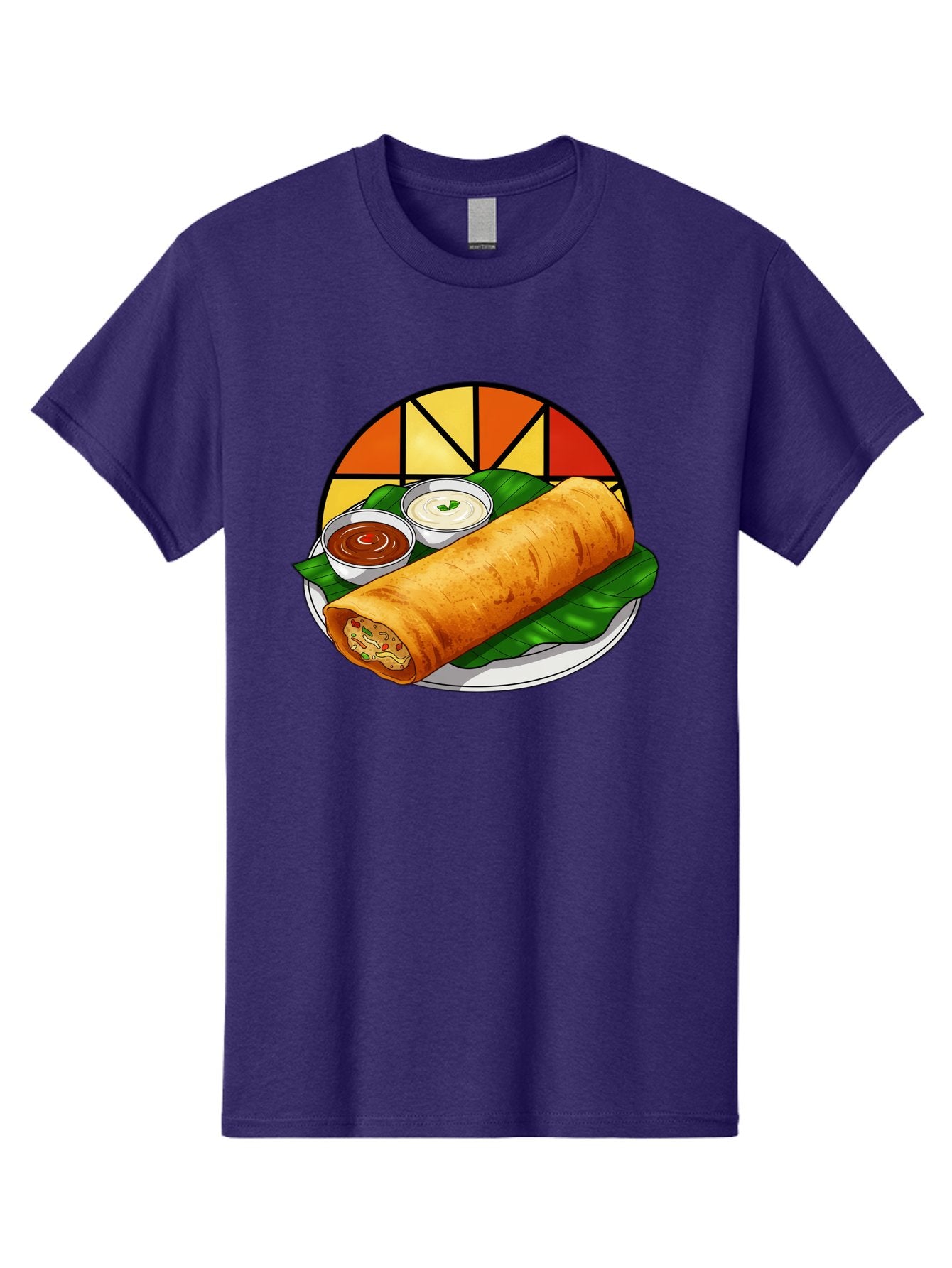 Masala-Dosa-14 Men'S Graphic Tee, 100% Cotton, Comfortable Casual Summer Wear, Machine Washable, South Indian Cuisine, Traditional Dosa, Masala Filling, Chutney, Sambar, Indian Breakfast, Fermented Rice Crepe, Delicious Meal, Baa975 7