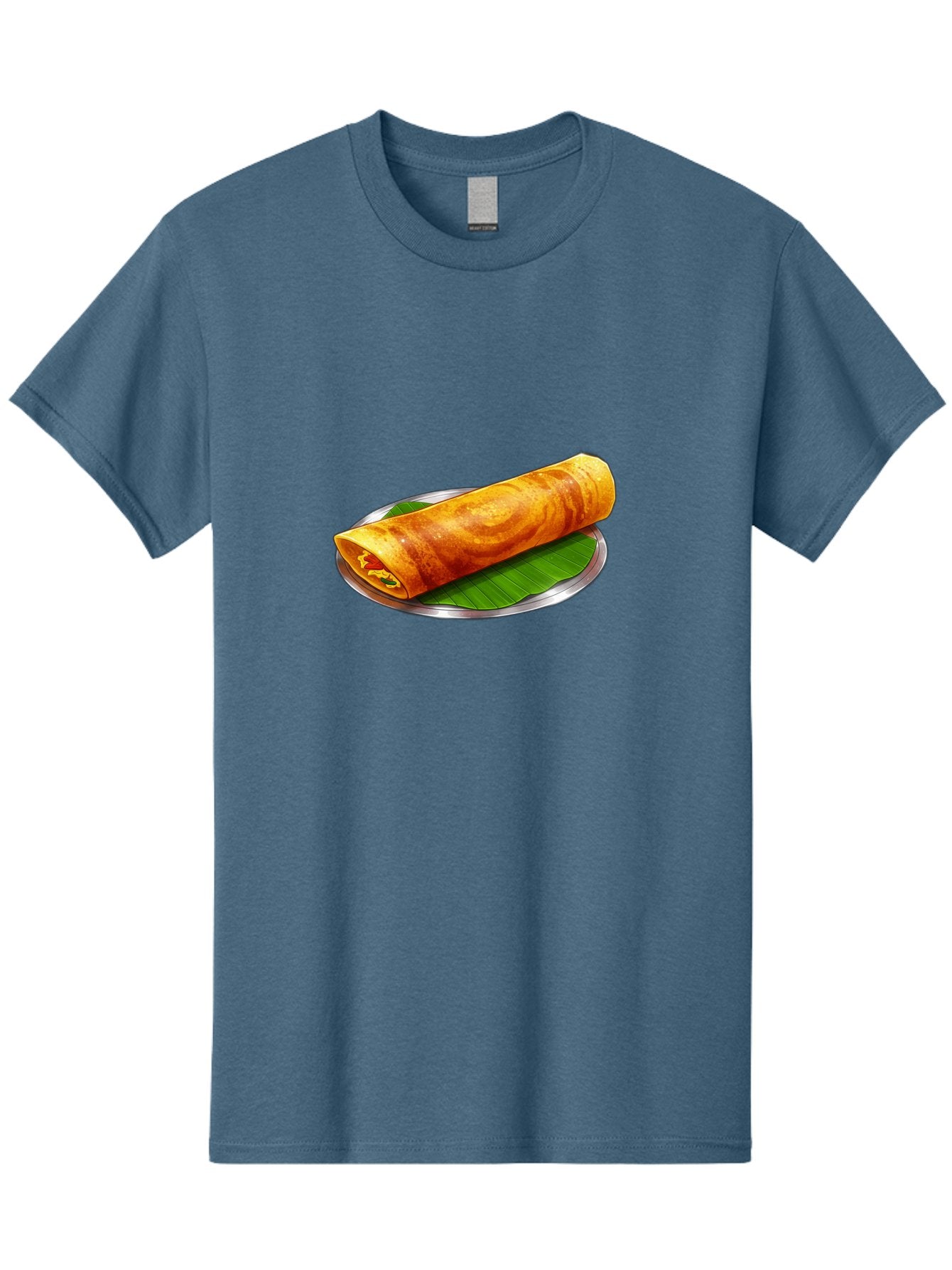 Masala-Dosa-15 Men'S Graphic Tee, 100% Cotton, Comfortable Casual Summer Wear, Machine Washable, Indian Cuisine, South Indian Food, Crispy Dosa, Masala Filling, Traditional Breakfast, Street Food, Savory Crepe, Dosa Recipe, Indian Flatbread Baa976