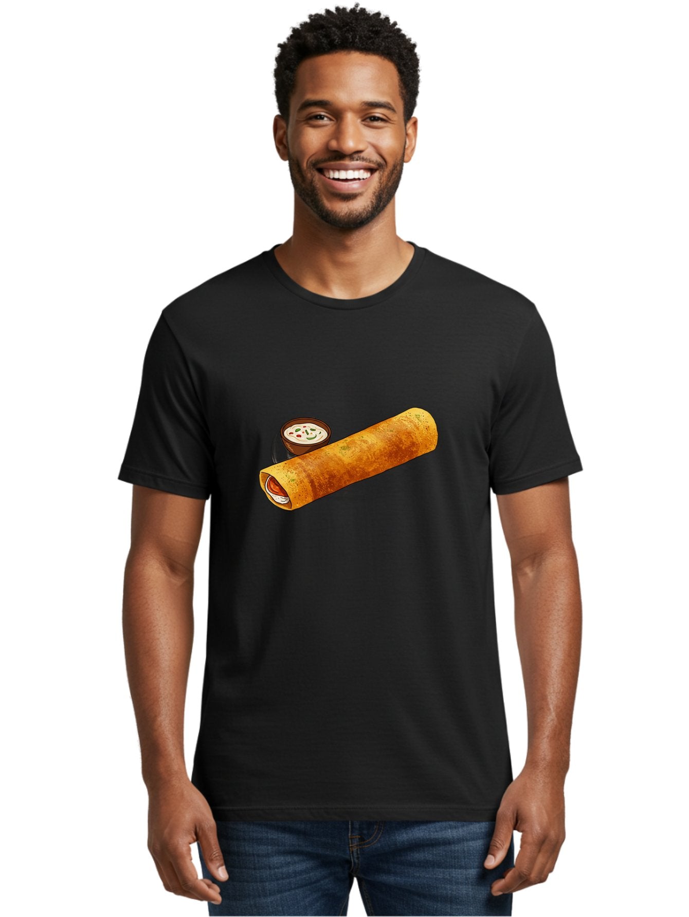 Masala-Dosa-17 Men'S Graphic Tee, 100% Cotton, Comfortable Casual Summer Wear, Machine Washable, South Indian Cuisine, Masala Dosa, Crepe Filled With Spiced Potatoes, Chutney, Traditional Breakfast, Indian Food, Dosa Recipe, Spicy Filling, Baa978 21