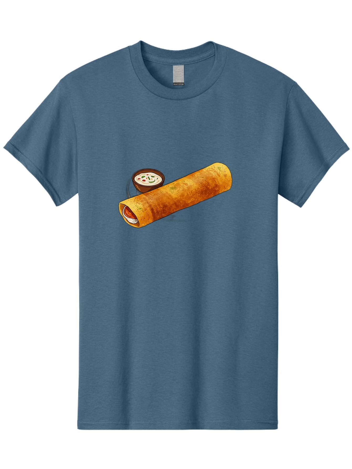 Masala-Dosa-17 Men'S Graphic Tee, 100% Cotton, Comfortable Casual Summer Wear, Machine Washable, South Indian Cuisine, Masala Dosa, Crepe Filled With Spiced Potatoes, Chutney, Traditional Breakfast, Indian Food, Dosa Recipe, Spicy Filling, Baa978 14
