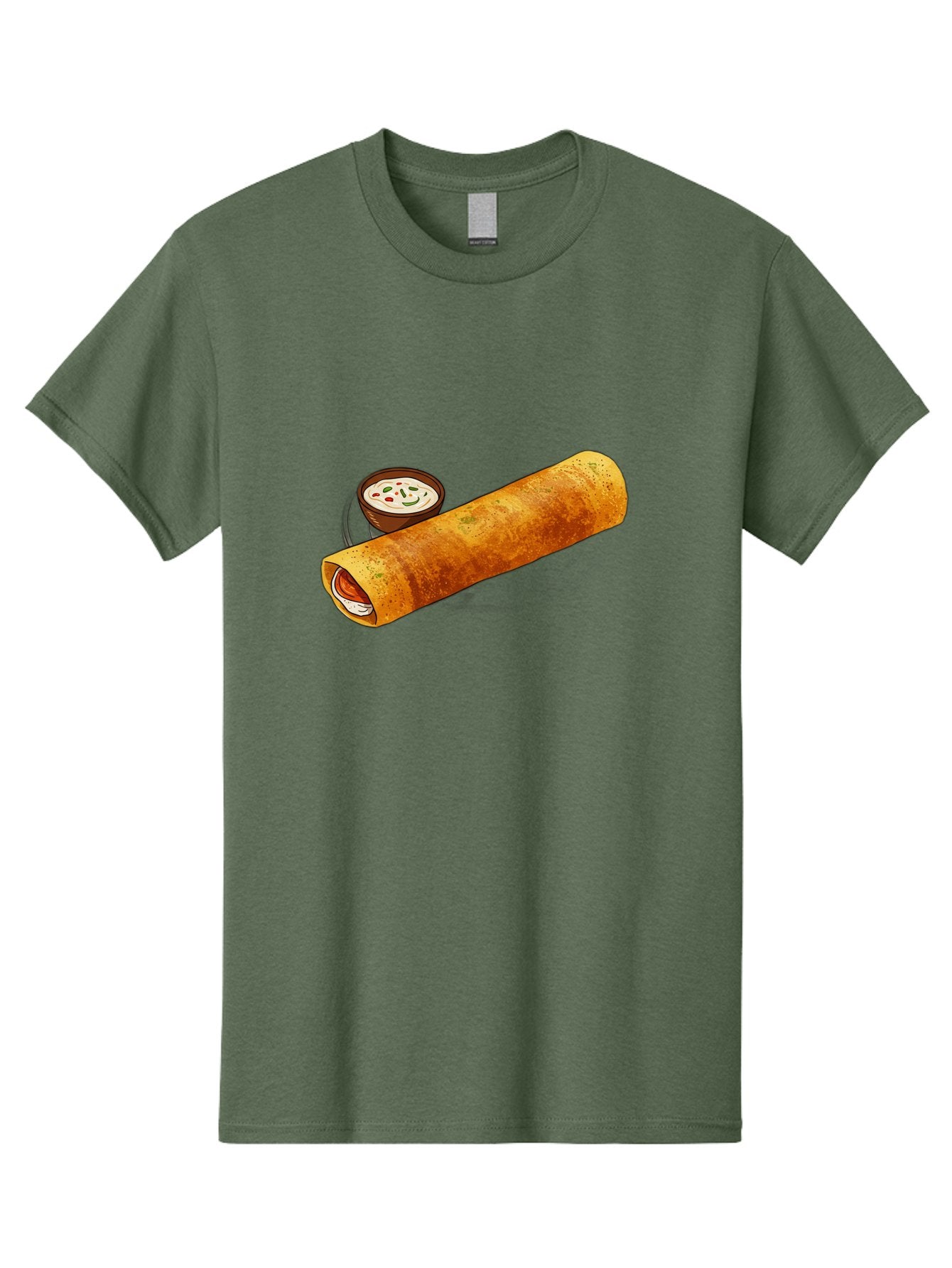 Masala-Dosa-17 Men'S Graphic Tee, 100% Cotton, Comfortable Casual Summer Wear, Machine Washable, South Indian Cuisine, Masala Dosa, Crepe Filled With Spiced Potatoes, Chutney, Traditional Breakfast, Indian Food, Dosa Recipe, Spicy Filling, Baa978 5