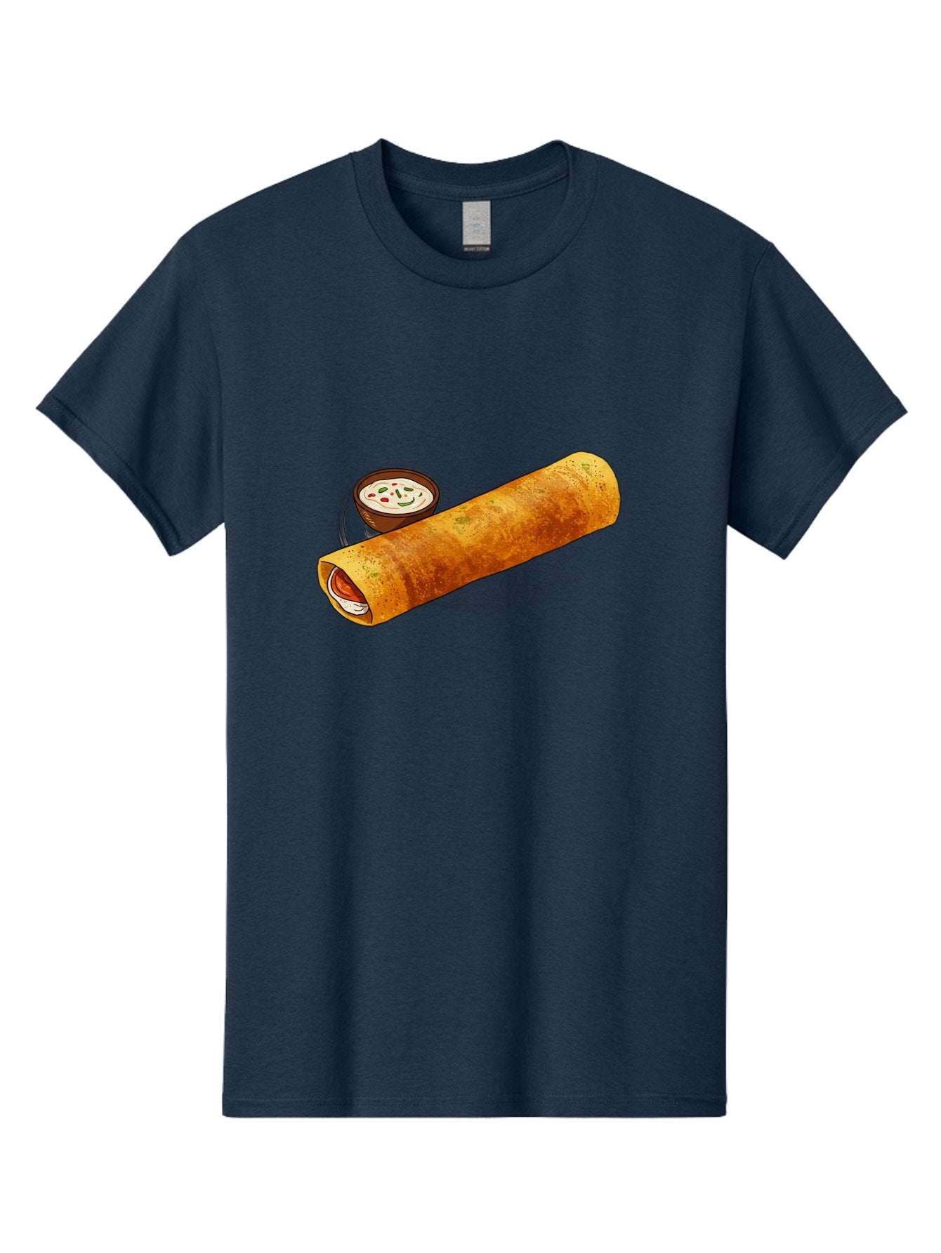 Masala-Dosa-17 Men'S Graphic Tee, 100% Cotton, Comfortable Casual Summer Wear, Machine Washable, South Indian Cuisine, Masala Dosa, Crepe Filled With Spiced Potatoes, Chutney, Traditional Breakfast, Indian Food, Dosa Recipe, Spicy Filling, Baa978 7