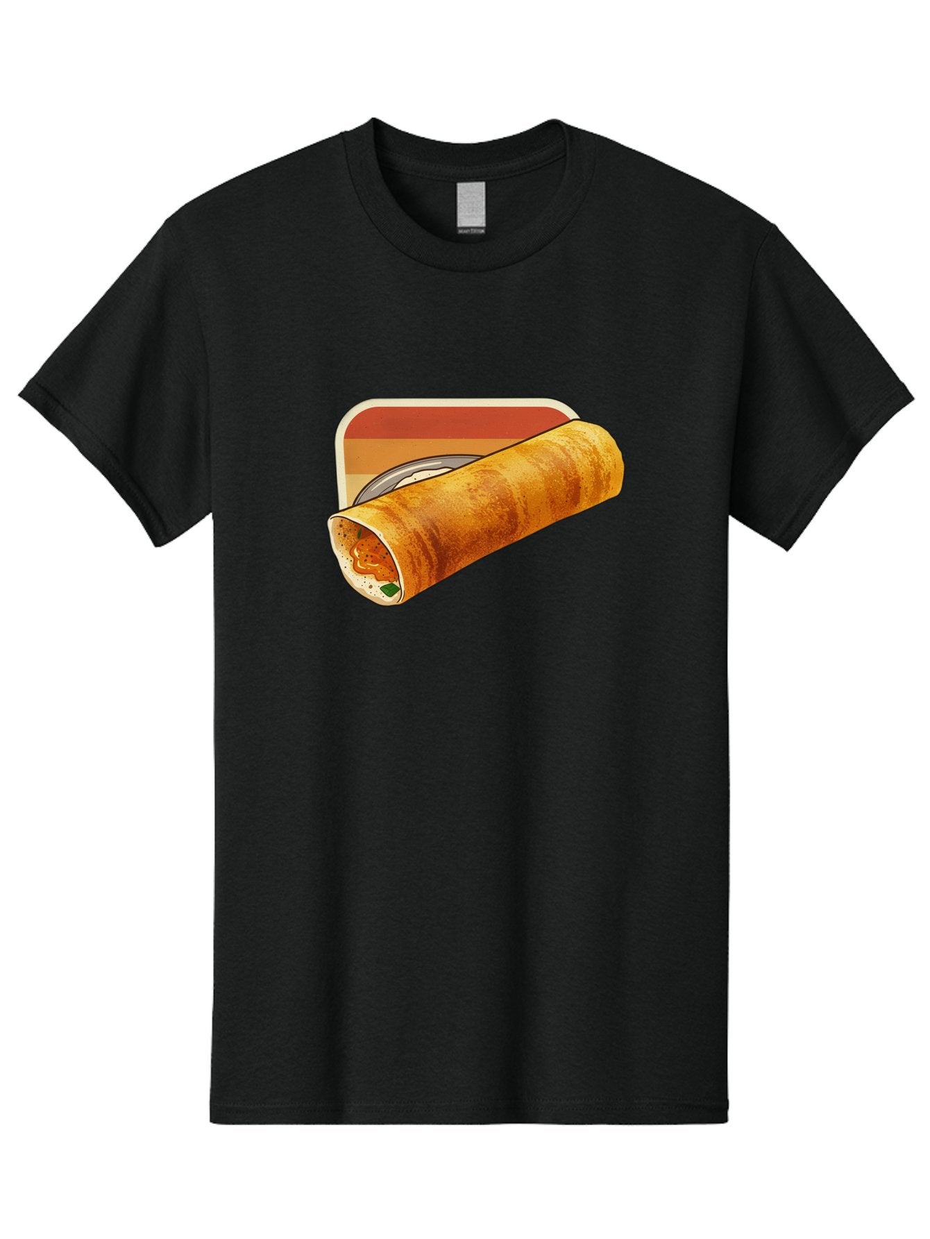Masala-Dosa-18 Men'S Graphic Tee, 100% Cotton, Comfortable Casual Summer Wear, Machine Washable, South Indian Cuisine, Dosa Recipe, Indian Street Food, Rolled Dosa, Savory Crepe, Spicy Filling, Traditional Breakfast Baa979 8