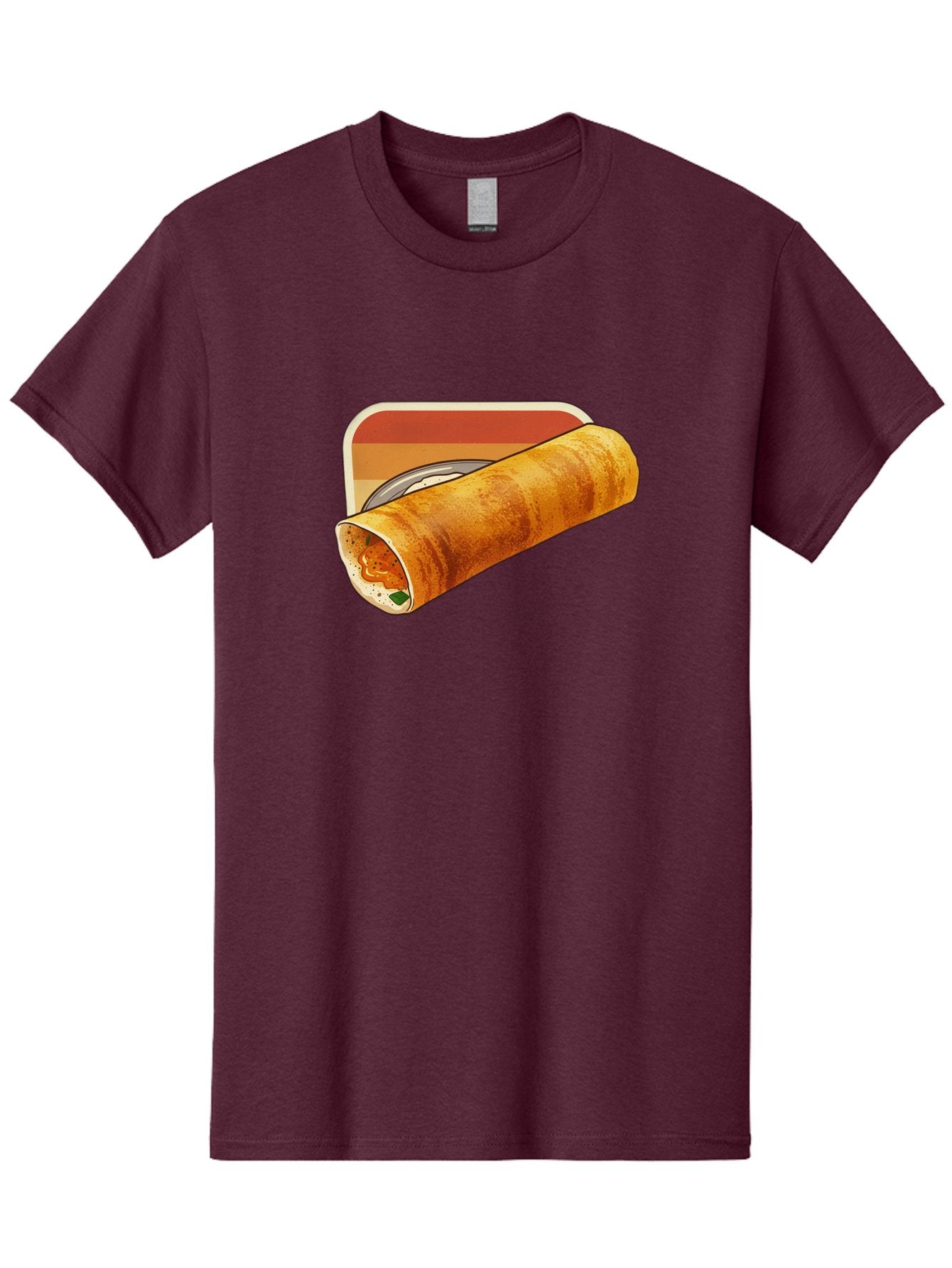 Masala-Dosa-18 Men'S Graphic Tee, 100% Cotton, Comfortable Casual Summer Wear, Machine Washable, South Indian Cuisine, Dosa Recipe, Indian Street Food, Rolled Dosa, Savory Crepe, Spicy Filling, Traditional Breakfast Baa979 3