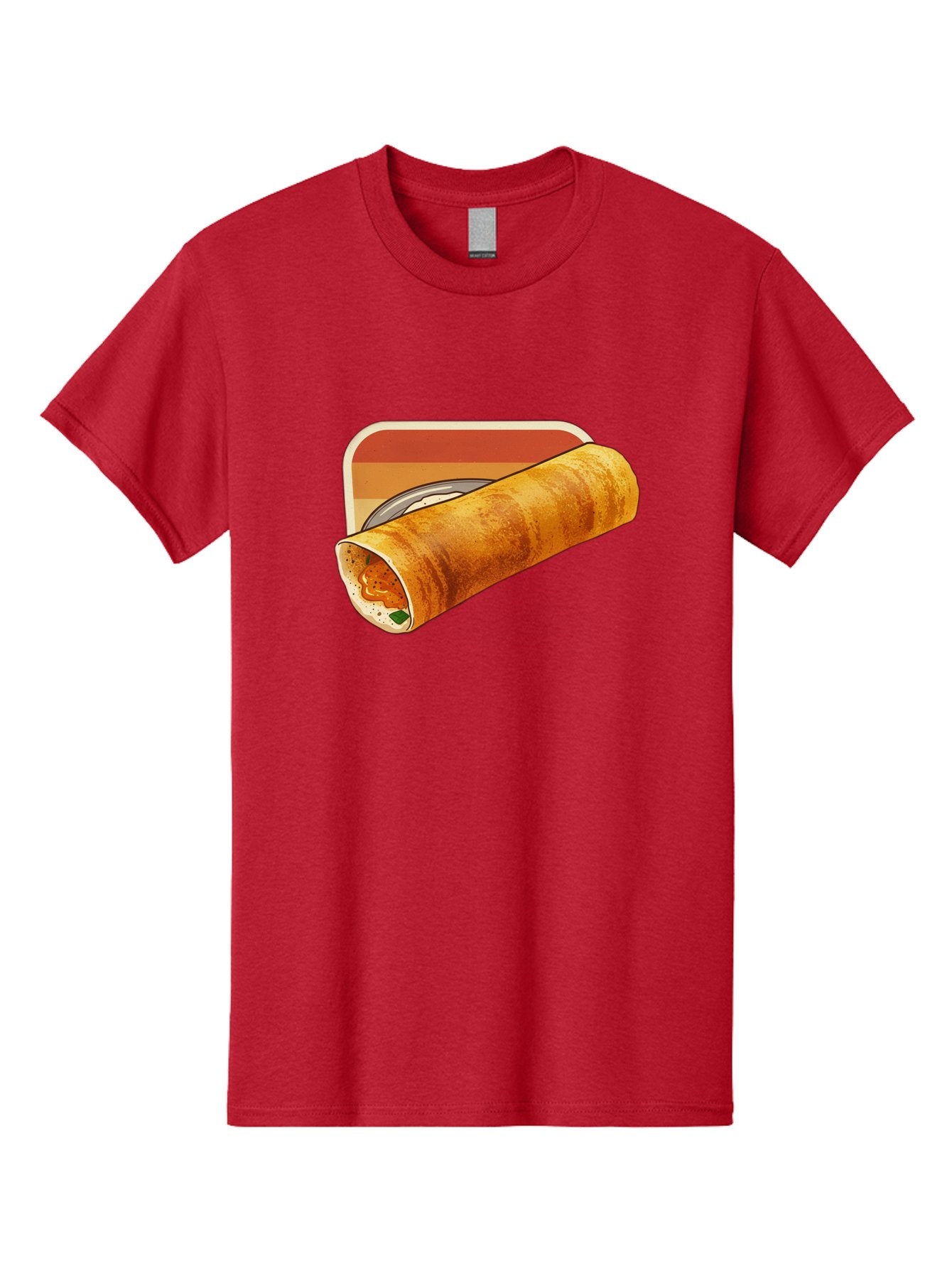 Masala-Dosa-18 Men'S Graphic Tee, 100% Cotton, Comfortable Casual Summer Wear, Machine Washable, South Indian Cuisine, Dosa Recipe, Indian Street Food, Rolled Dosa, Savory Crepe, Spicy Filling, Traditional Breakfast Baa979