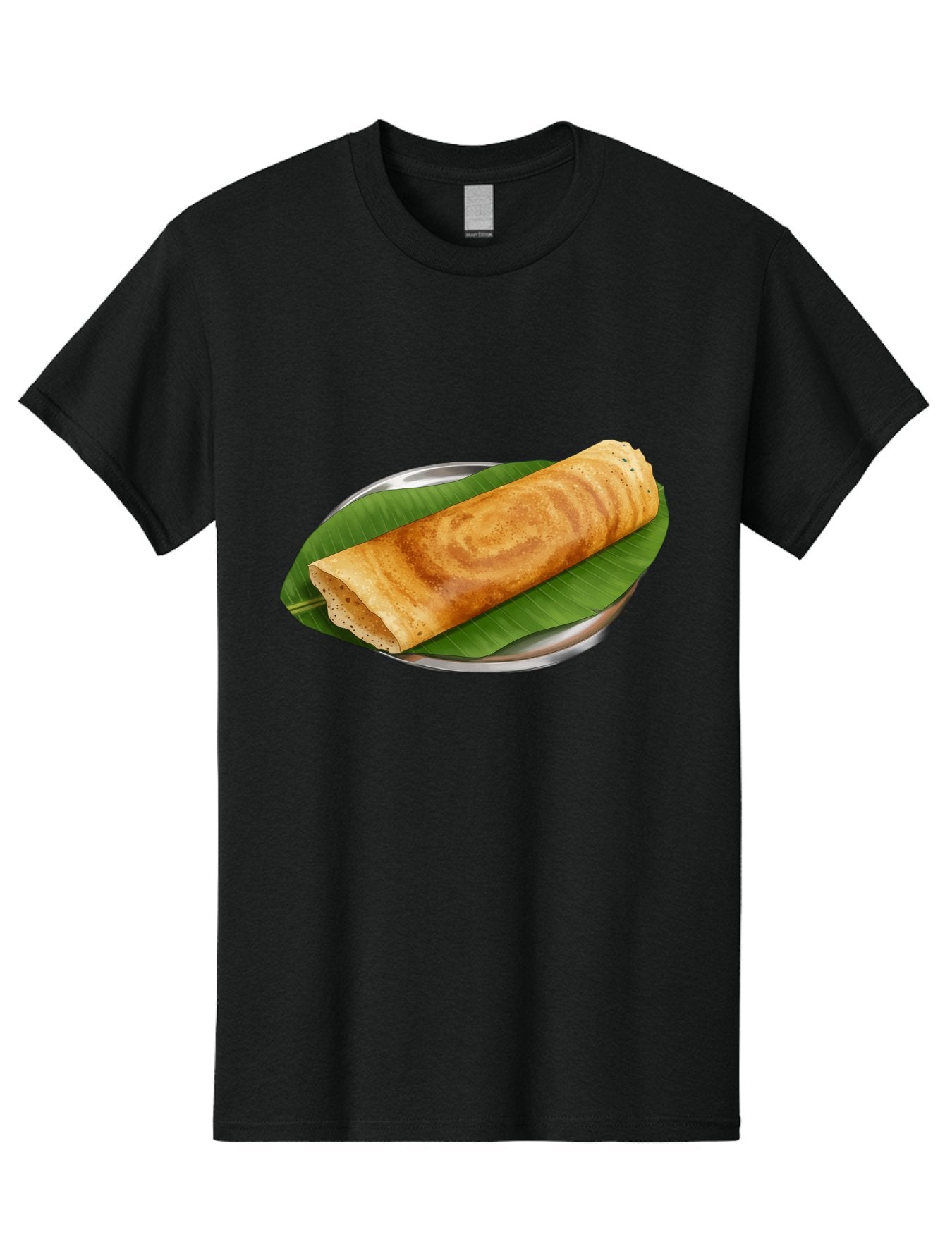 Masala-Dosa-2 Men'S Graphic Tee, 100% Cotton, Comfortable Casual Summer Wear, Machine Washable, South Indian Cuisine, Traditional Food, Dosa Recipe, Banana Leaf, Indian Breakfast, Fermented Rice, Crispy Crepe, Vegetarian Dish, Authentic Flavor Baa980 10