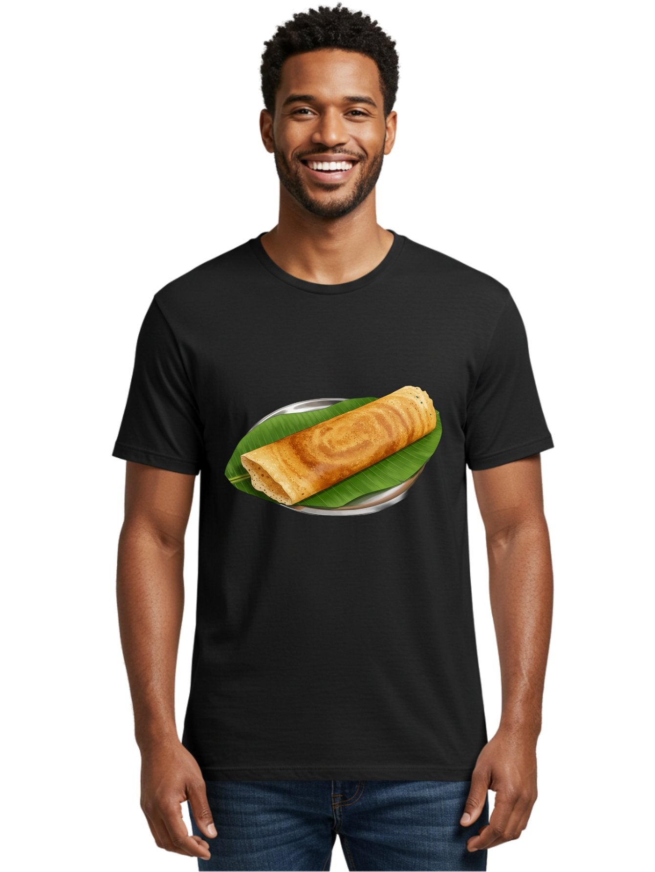 Masala-Dosa-2 Men'S Graphic Tee, 100% Cotton, Comfortable Casual Summer Wear, Machine Washable, South Indian Cuisine, Traditional Food, Dosa Recipe, Banana Leaf, Indian Breakfast, Fermented Rice, Crispy Crepe, Vegetarian Dish, Authentic Flavor Baa980 17